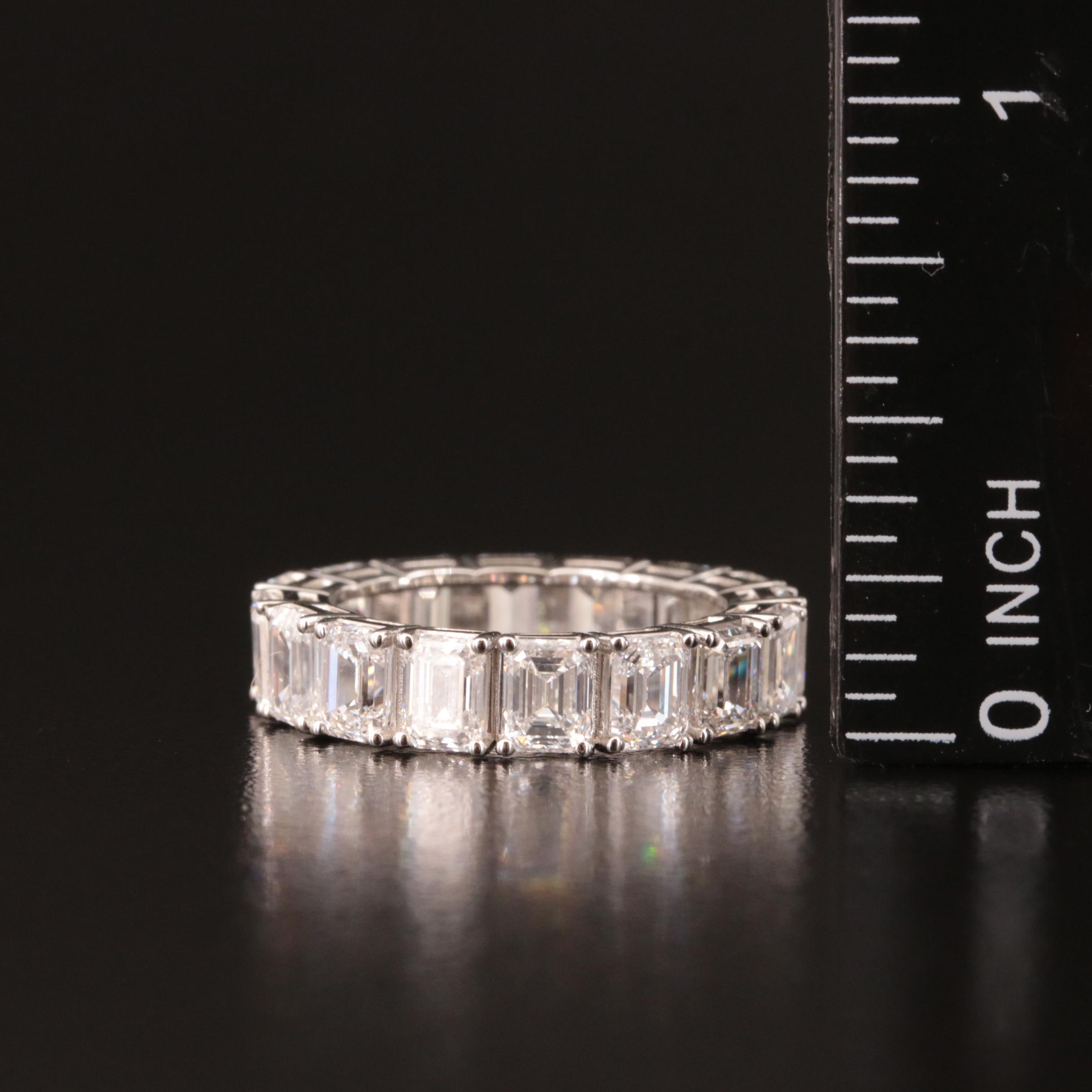 Platinum 6.43 CTW Diamond Eternity Band with GIA Reports