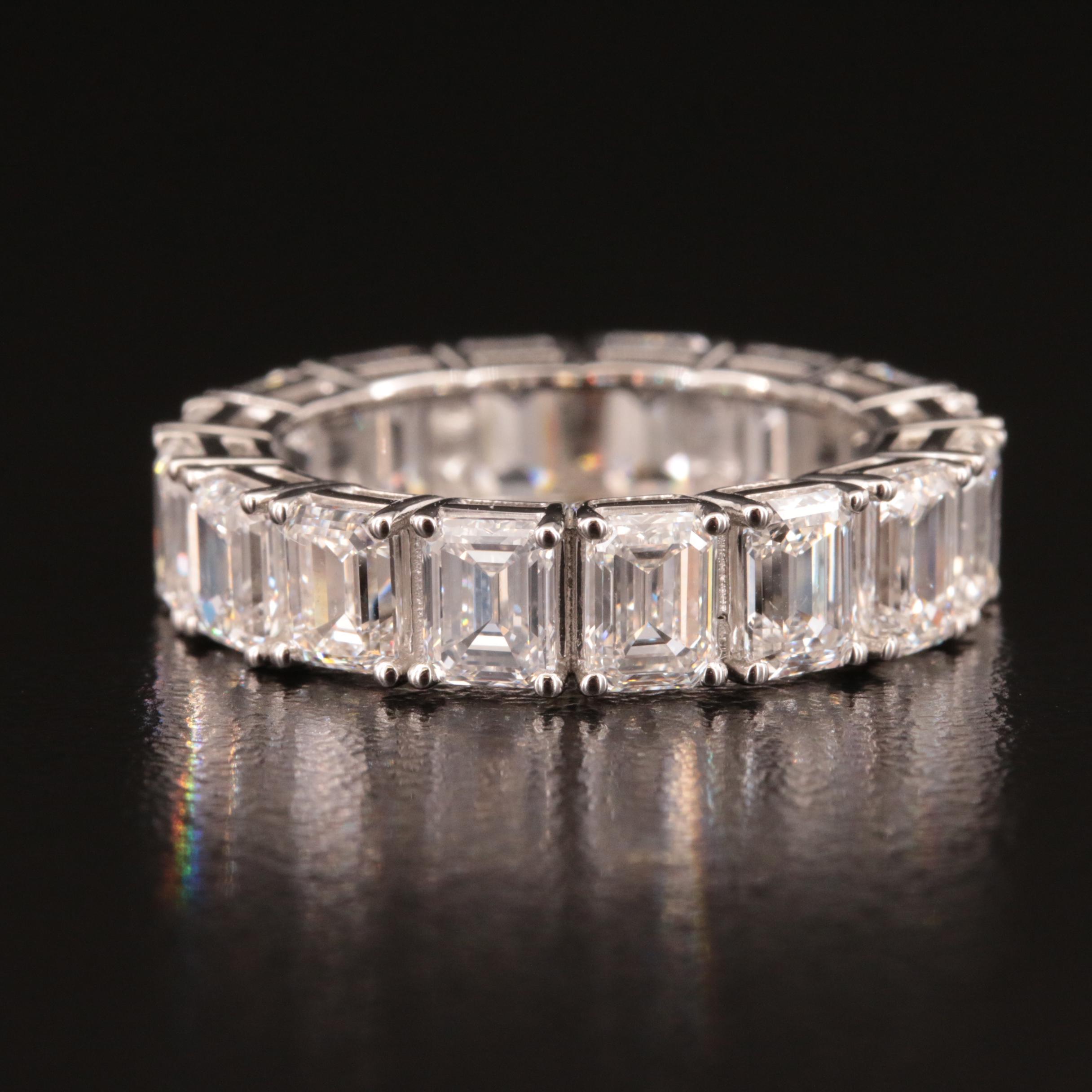 Platinum 6.43 CTW Diamond Eternity Band with GIA Reports