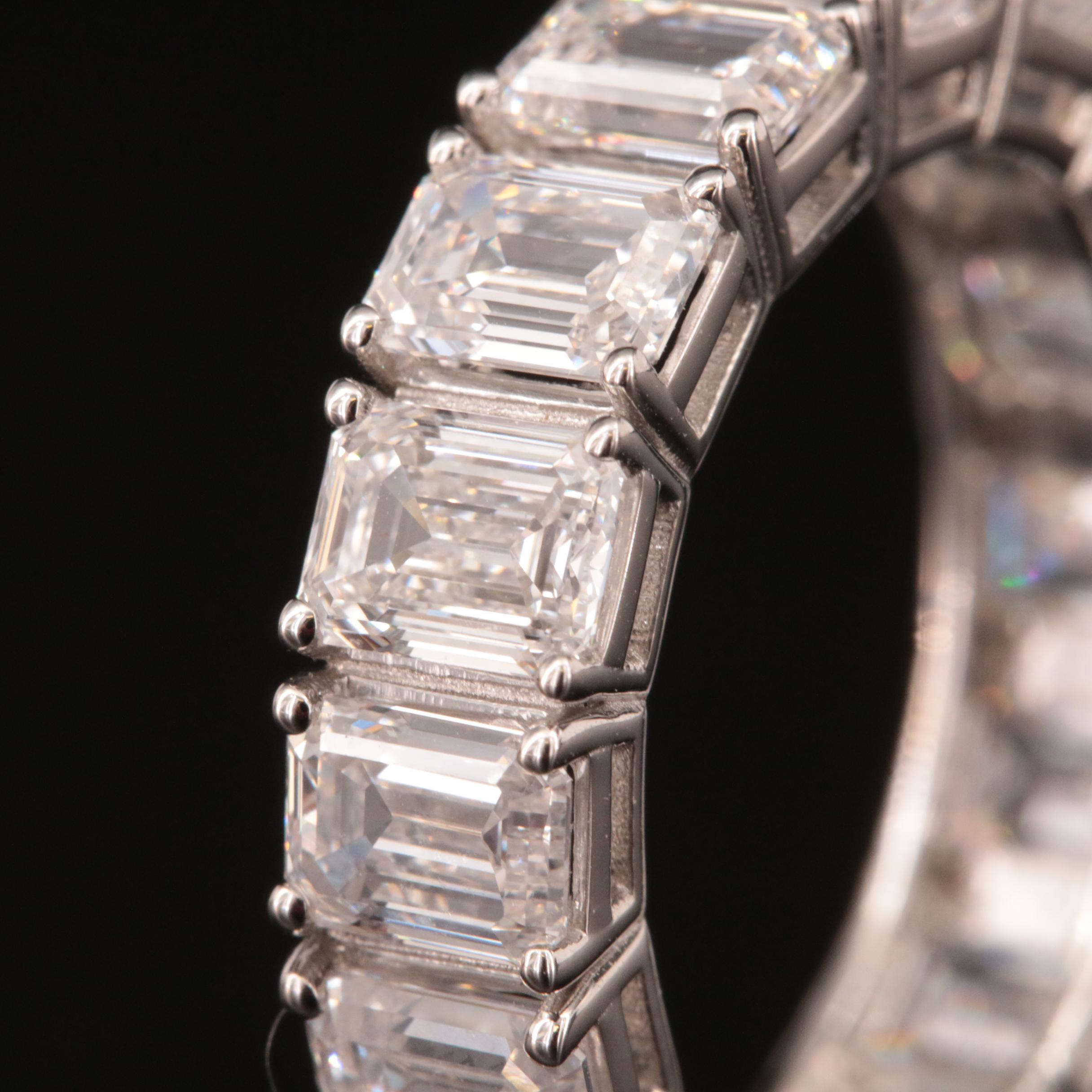 Platinum 6.43 CTW Diamond Eternity Band with GIA Reports