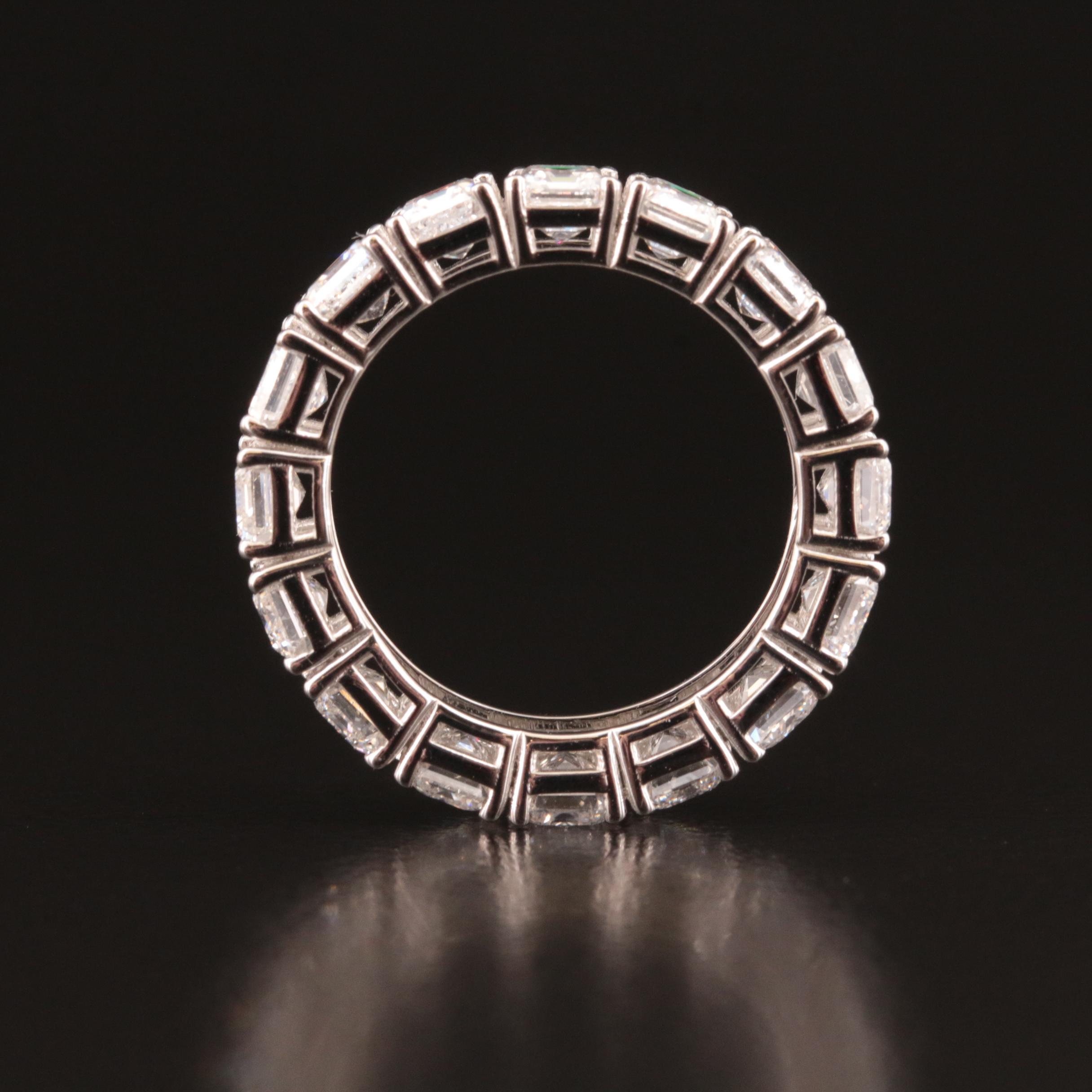 Platinum 6.43 CTW Diamond Eternity Band with GIA Reports