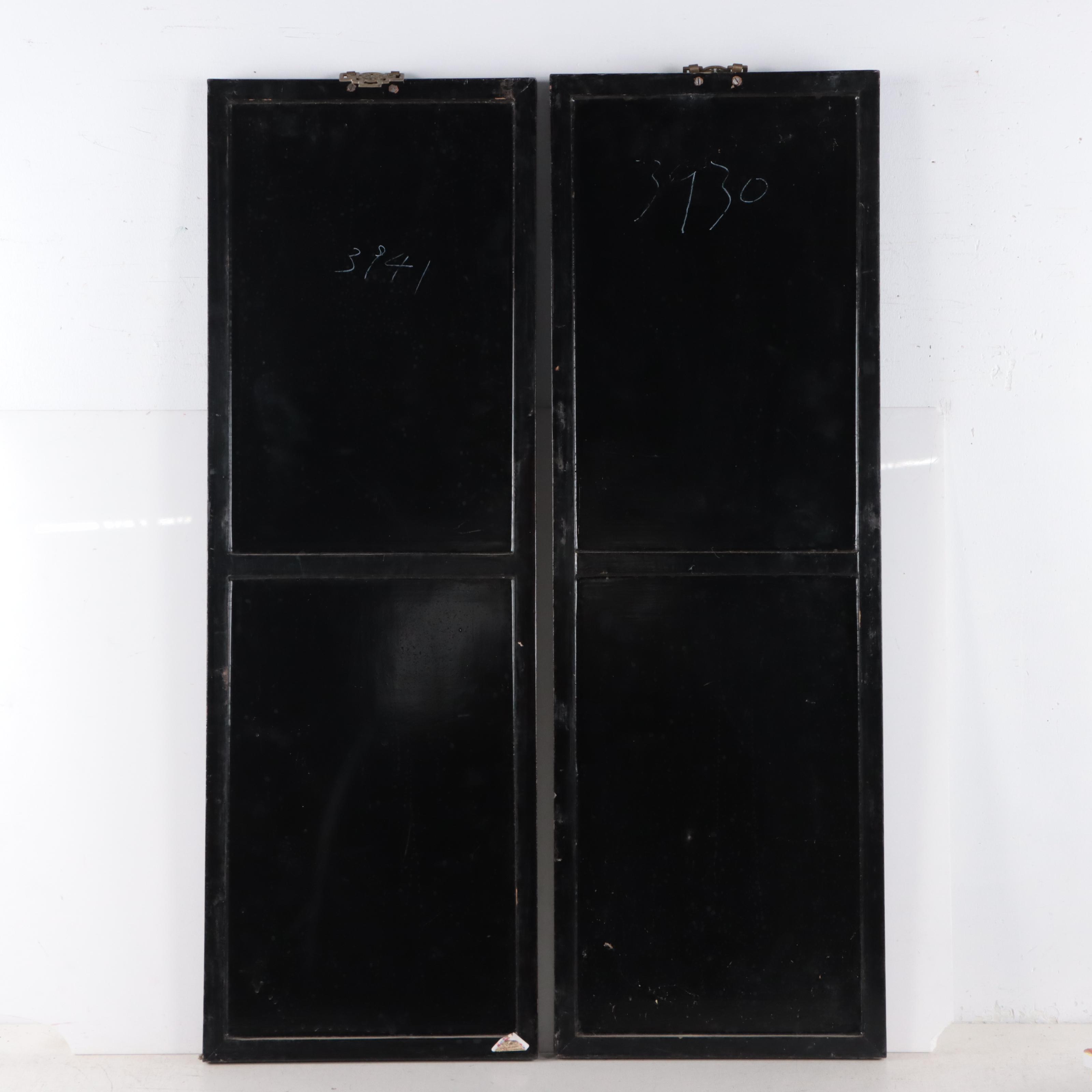 Chinese Polychrome Lacquer Wood Panels