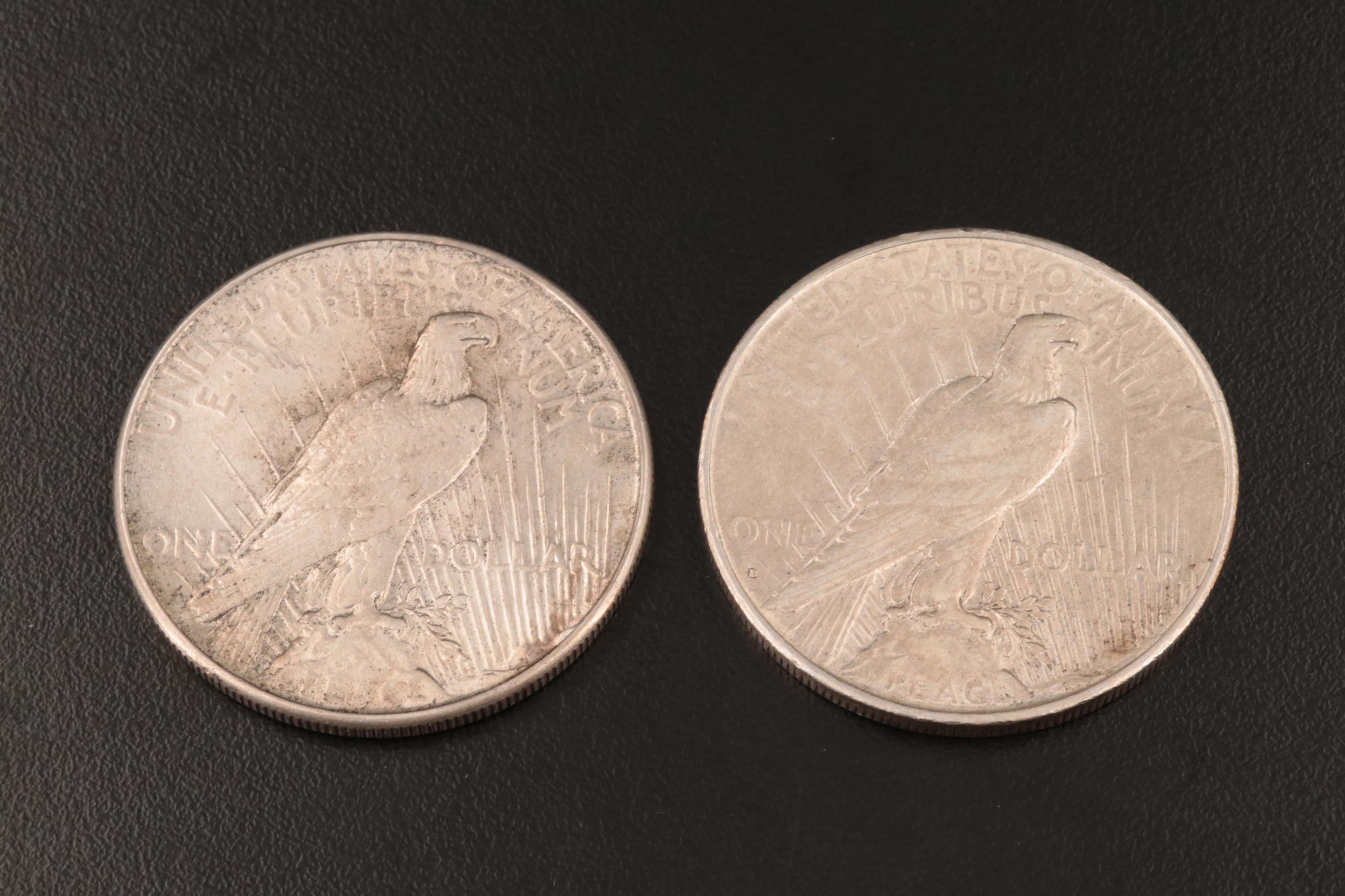 Three Peace Silver Dollars Including 1934-D