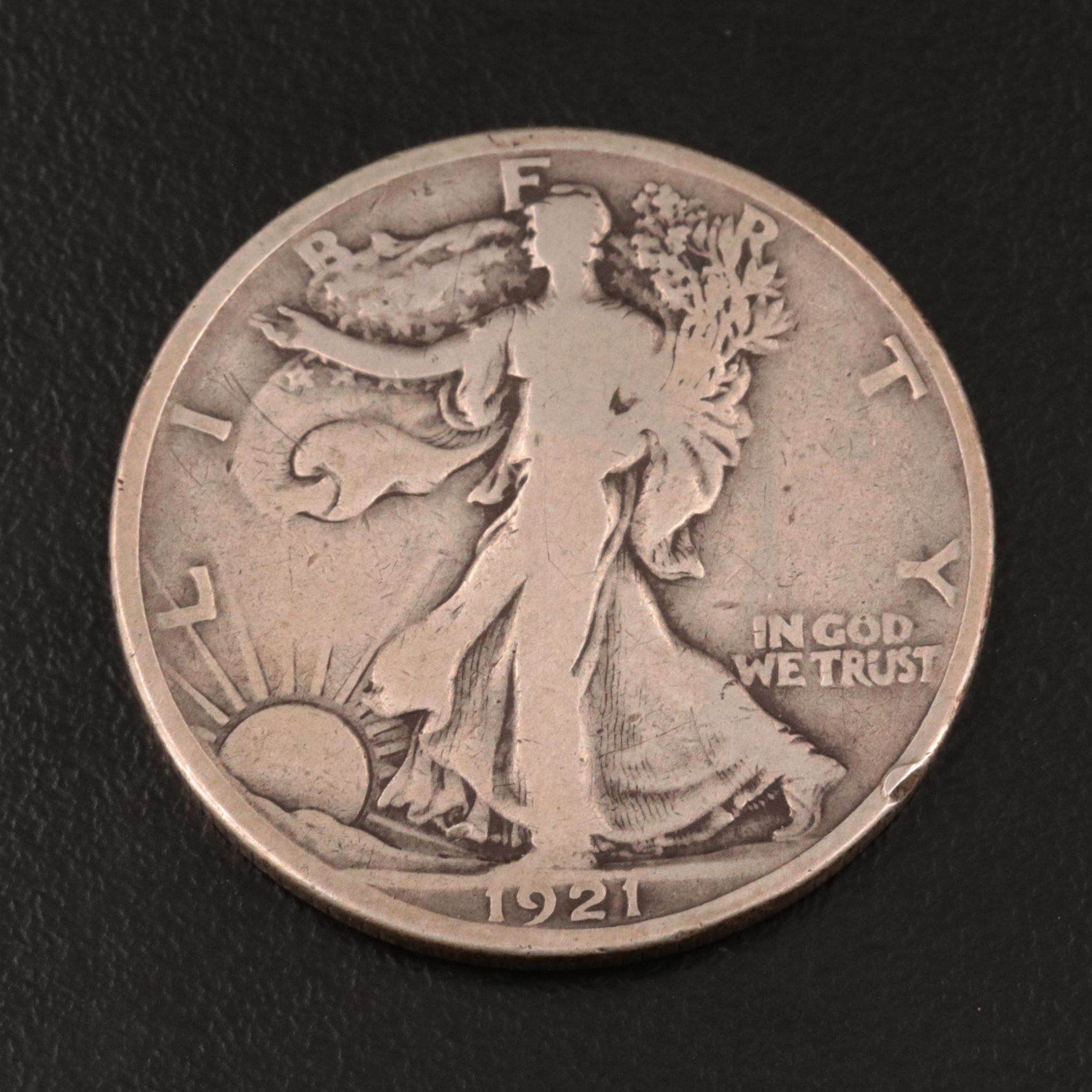 Key Date Low Mintage 1921 Walking Liberty Silver Half Dollar