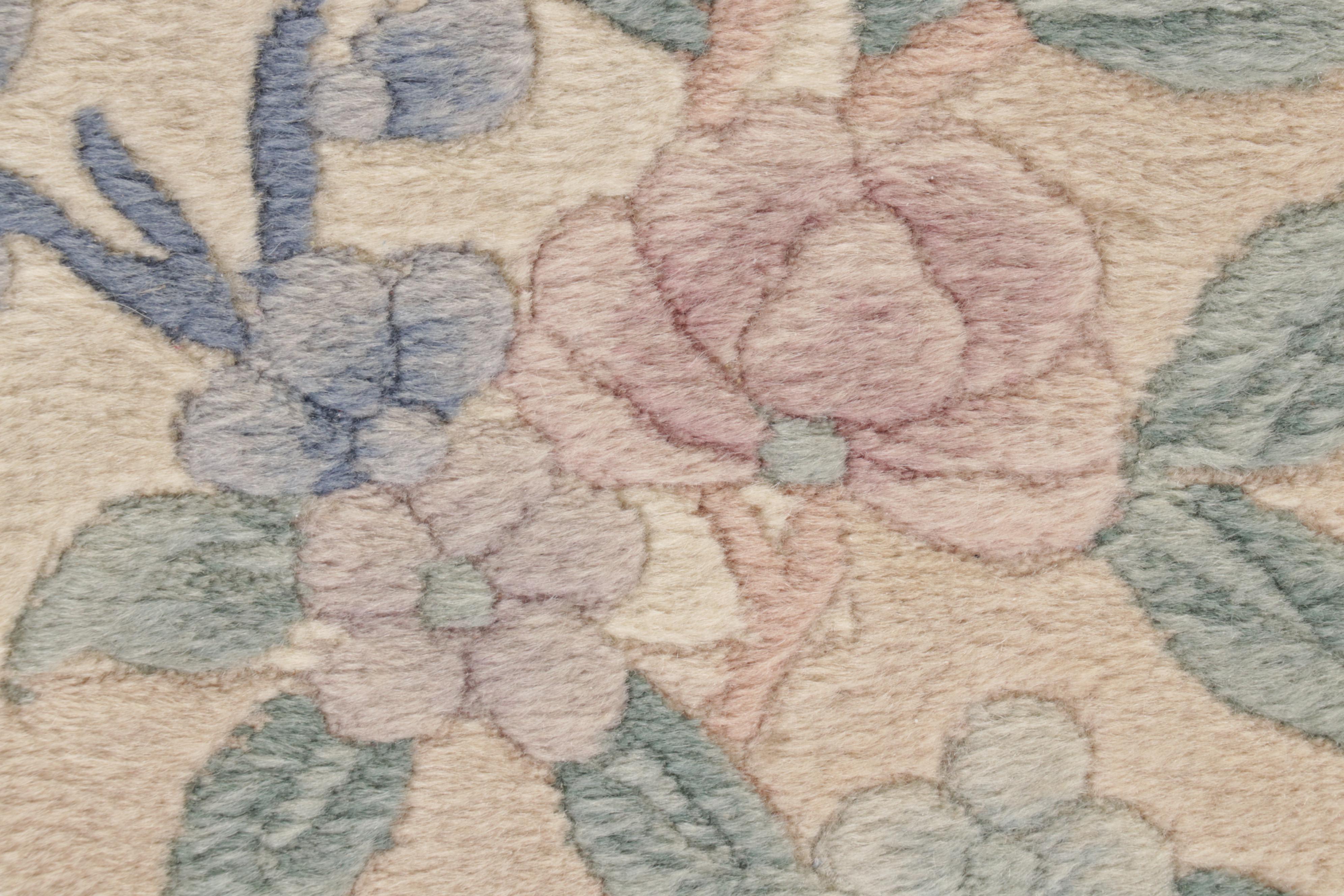 2'2 x 10'7 Hand-Knotted Chinese Carved Nichols Style Carpet Runner