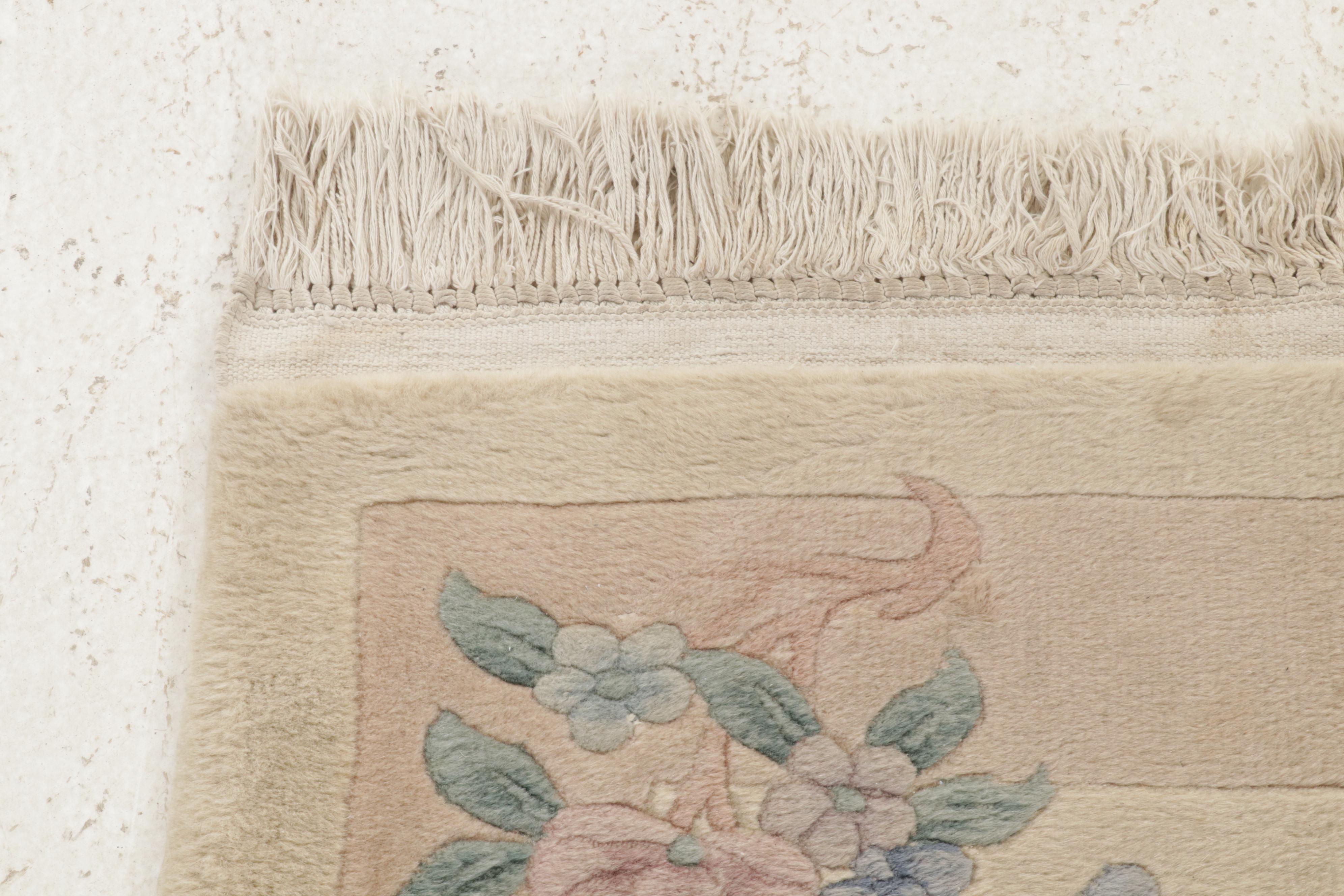 2'2 x 10'7 Hand-Knotted Chinese Carved Nichols Style Carpet Runner