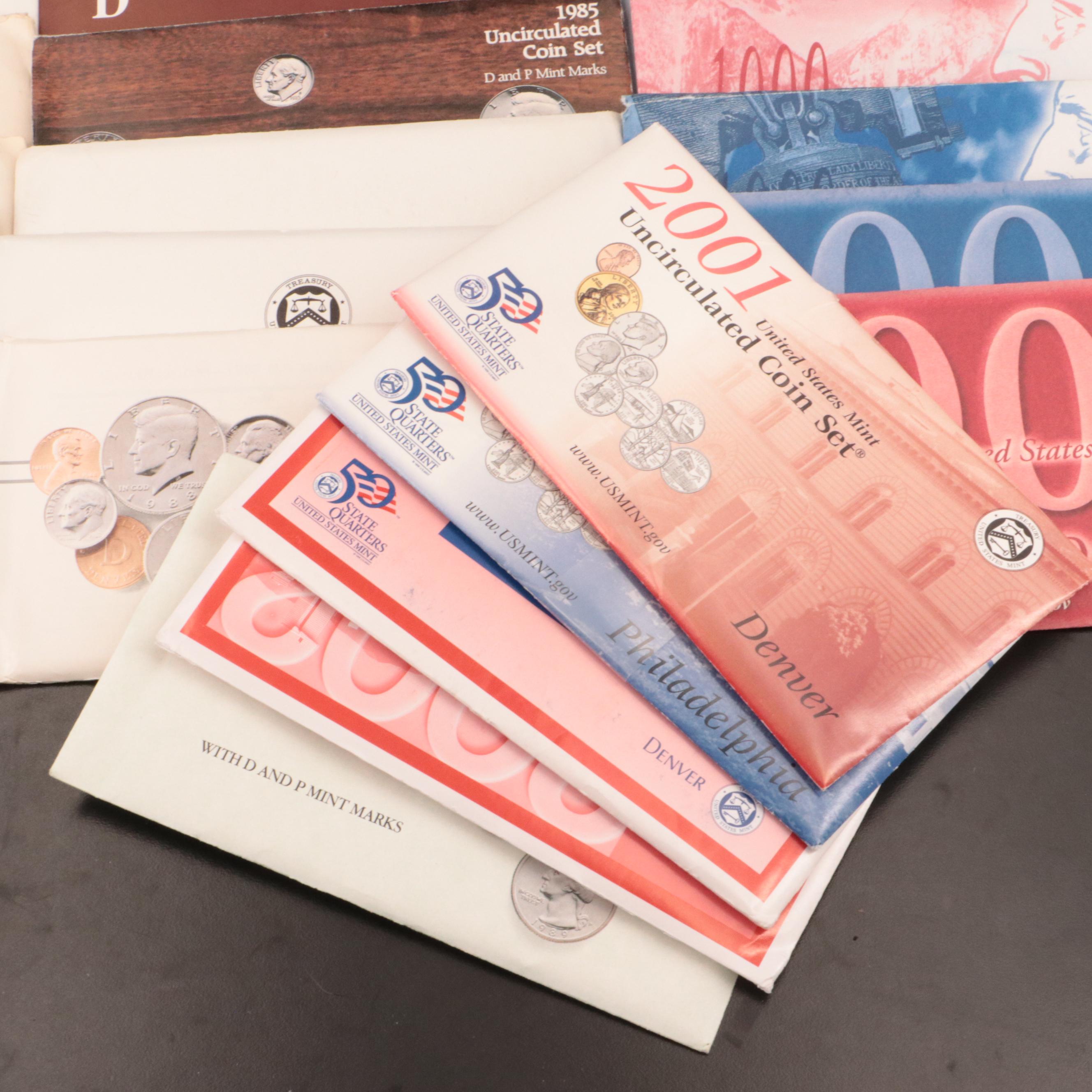 Twenty-Nine U.S. Mint Uncirculated Sets, Dated Between 1965 and 2002