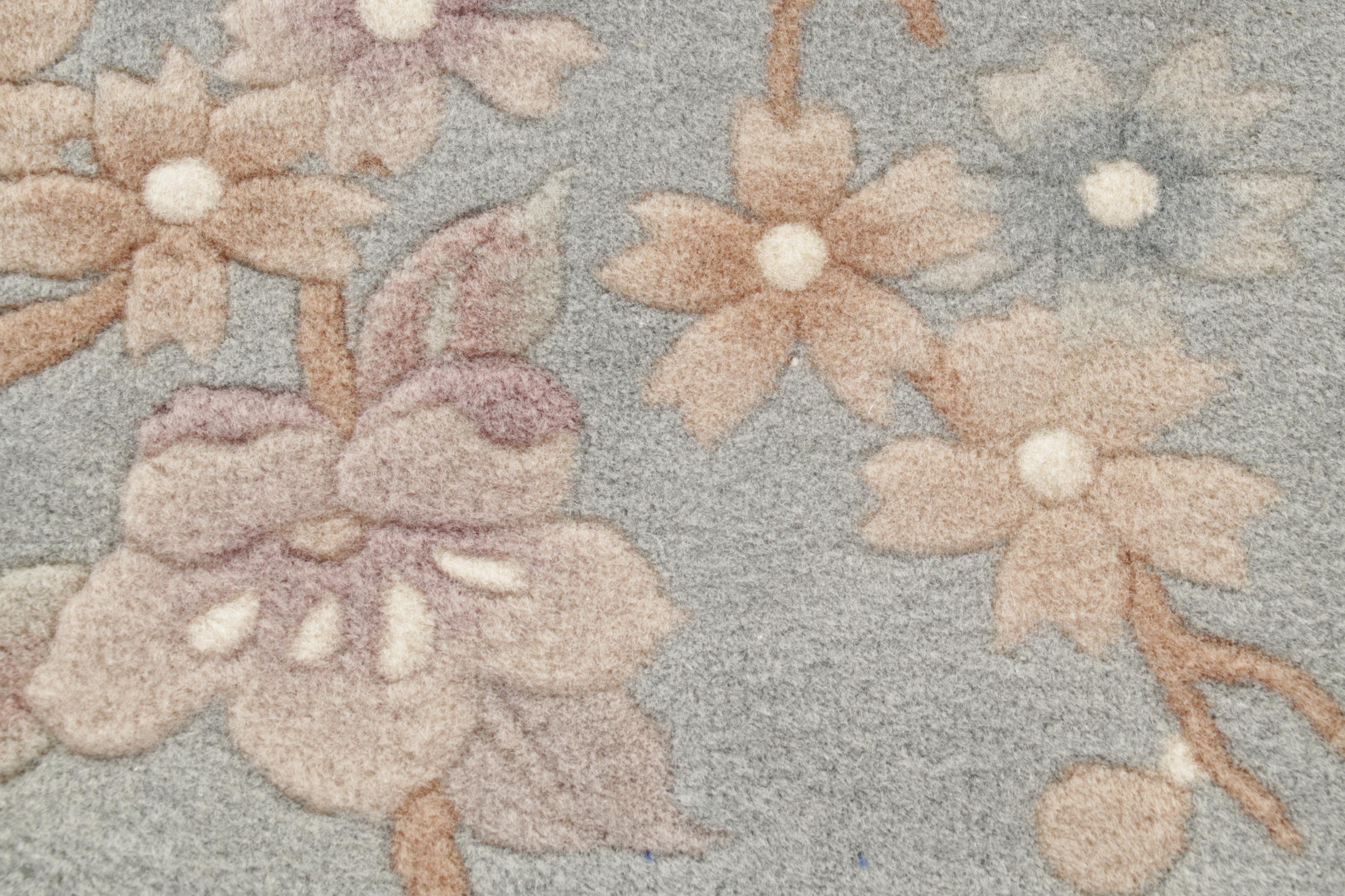 5'1 x 9'8 Hand-Knotted Chinese Carved  Nichols Style Area Rug