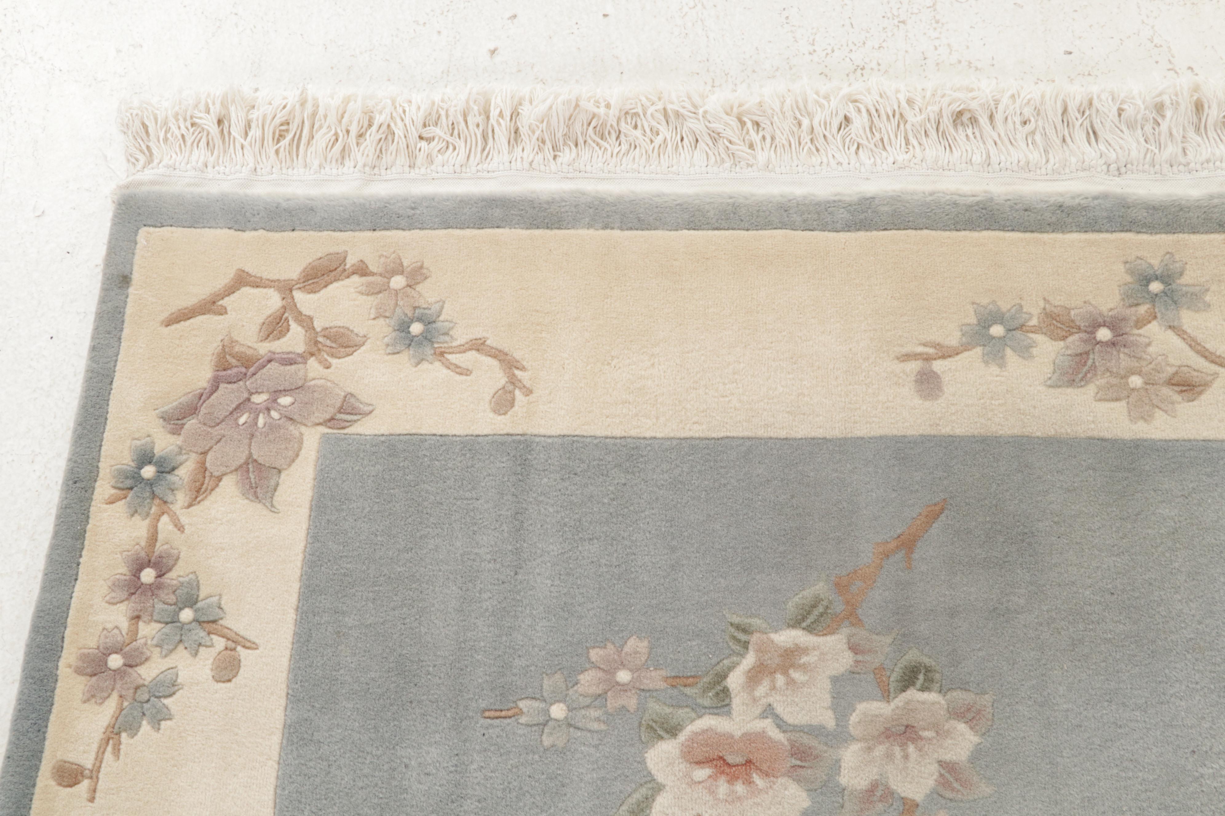 5'1 x 9'8 Hand-Knotted Chinese Carved  Nichols Style Area Rug