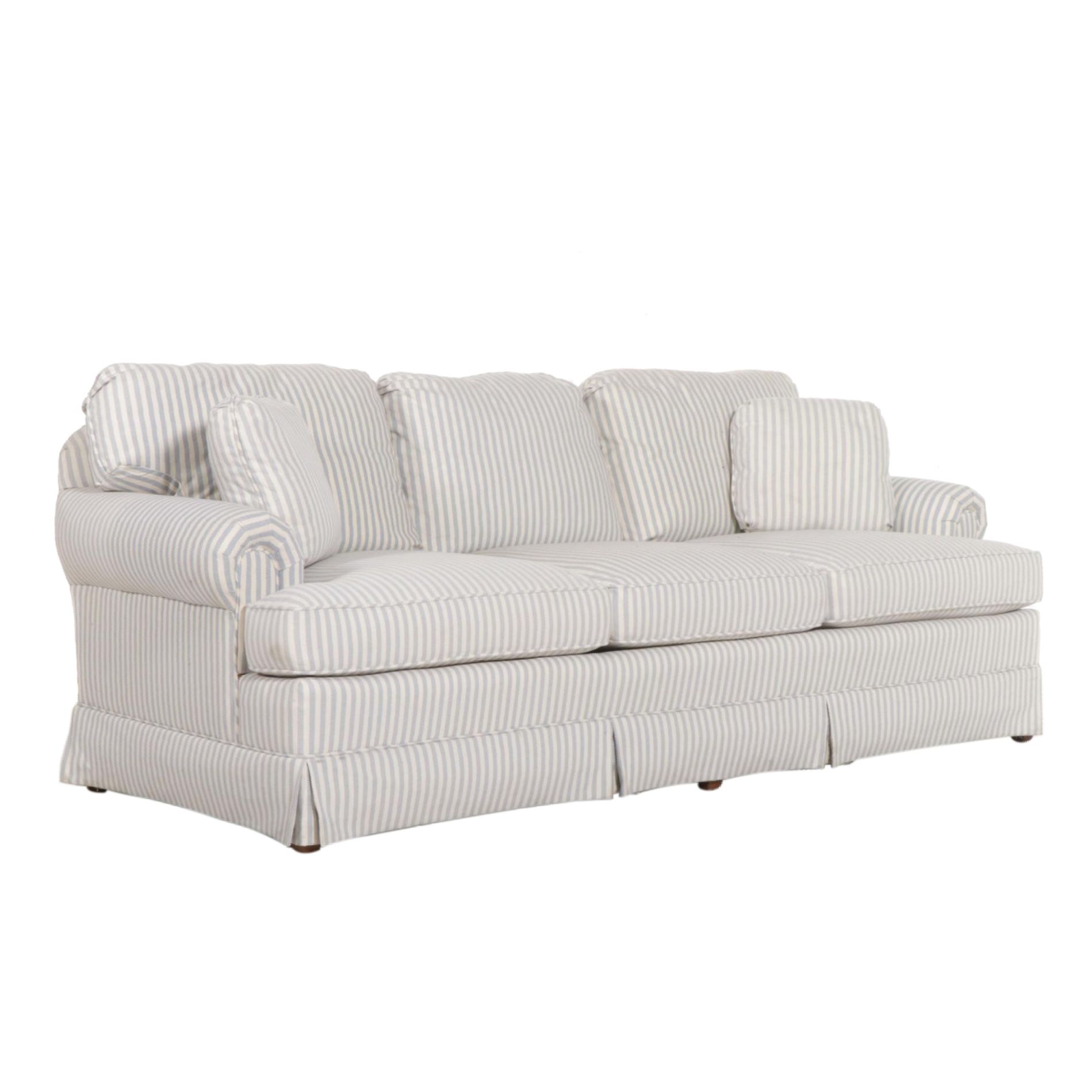 Lee Industries Striped Canvas Upholstered Sofa, Late 20th Century