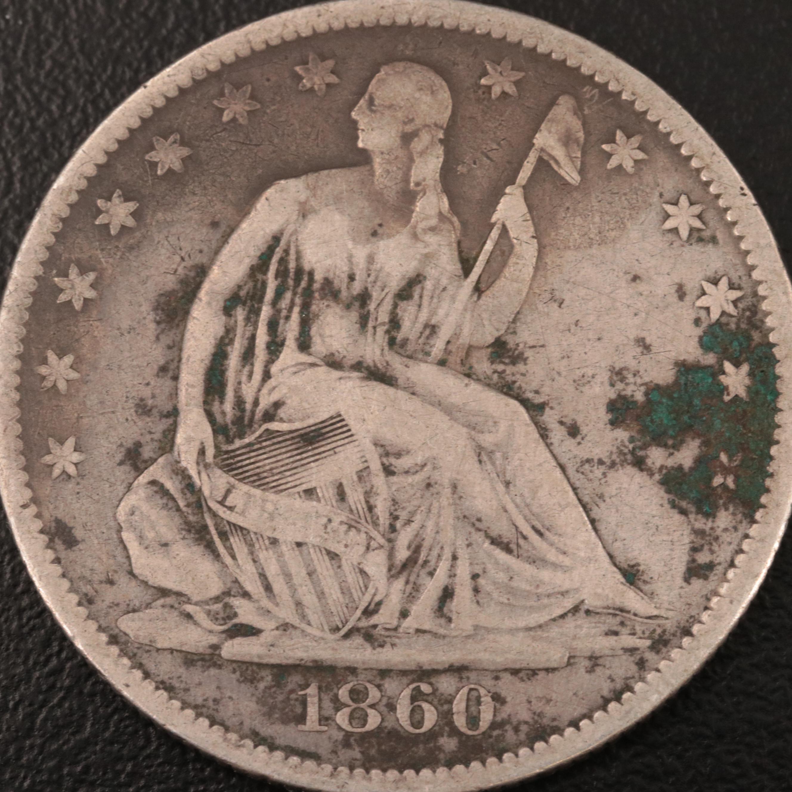 1860-O Liberty Seated Silver Half Dollar