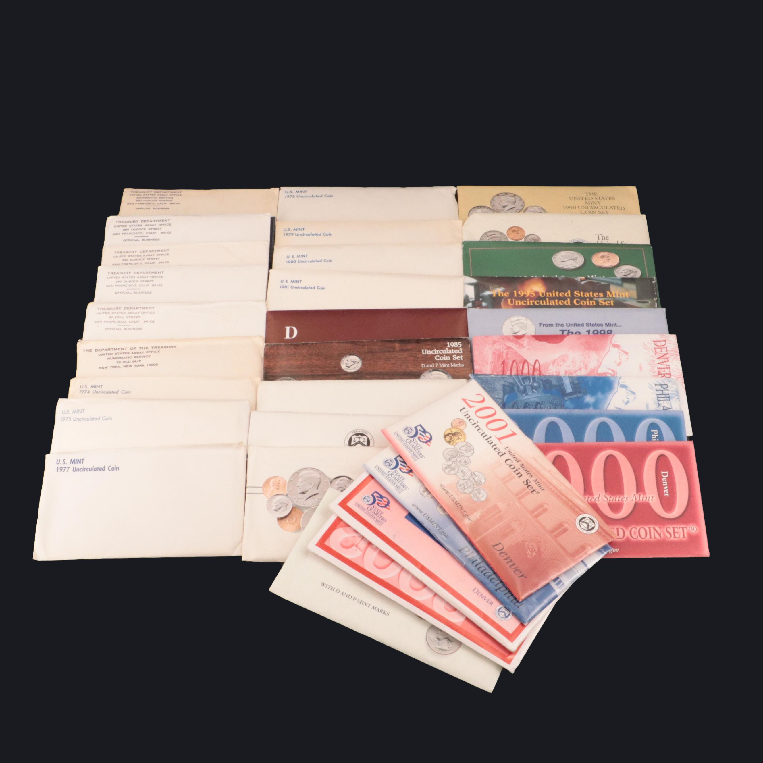 Twenty-Nine U.S. Mint Uncirculated Sets, Dated Between 1965 and 2002