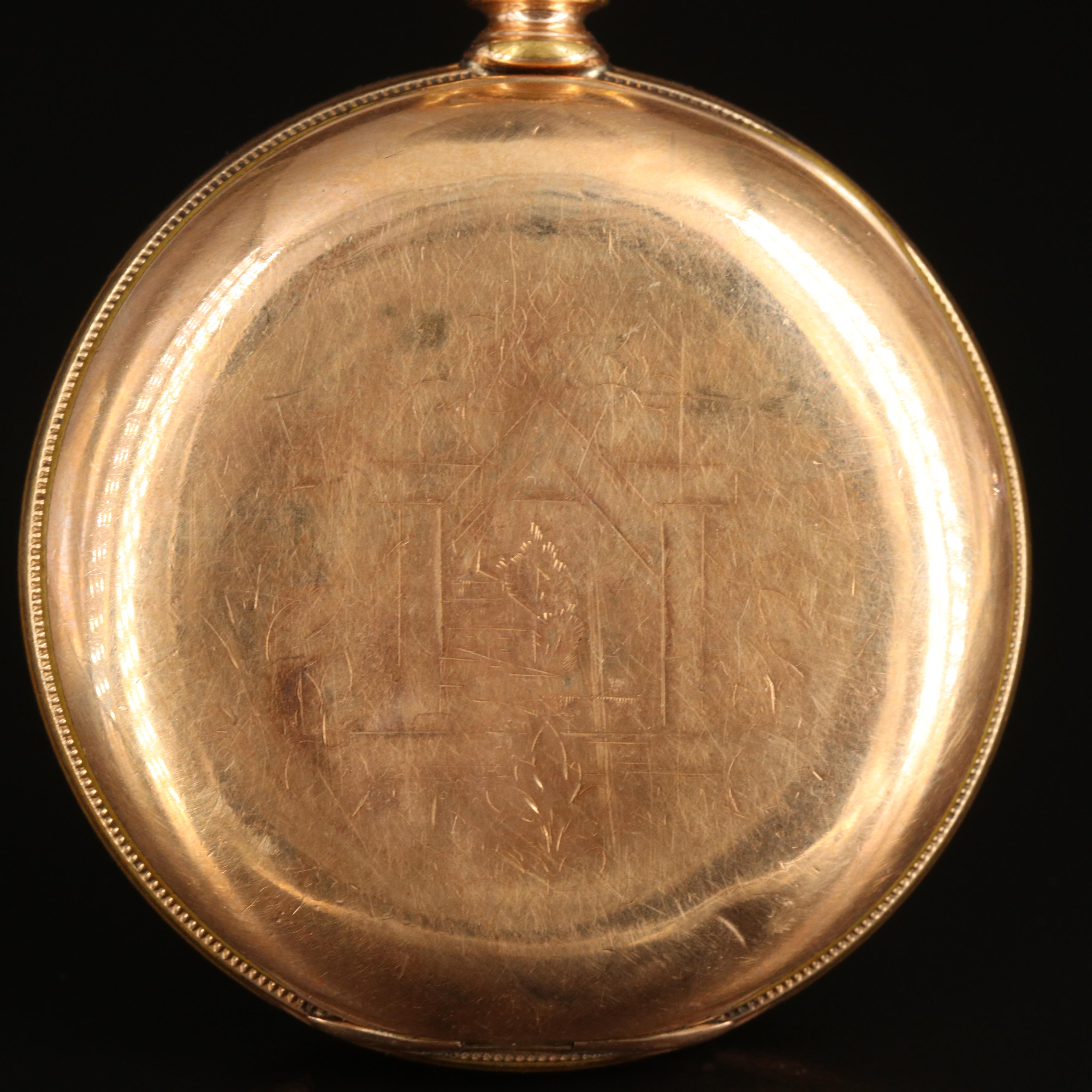 Antique Elgin Open Face Gold-Filled Pocket Watch
