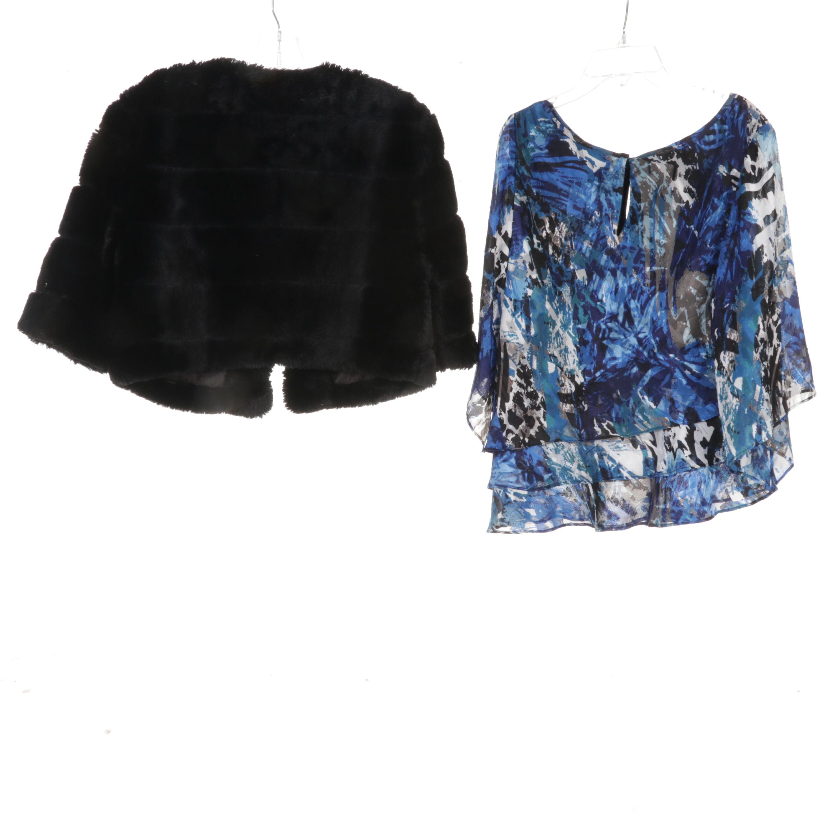 Alex Evenings Blouse, White House Black Market Jacket, and Alfani Dress