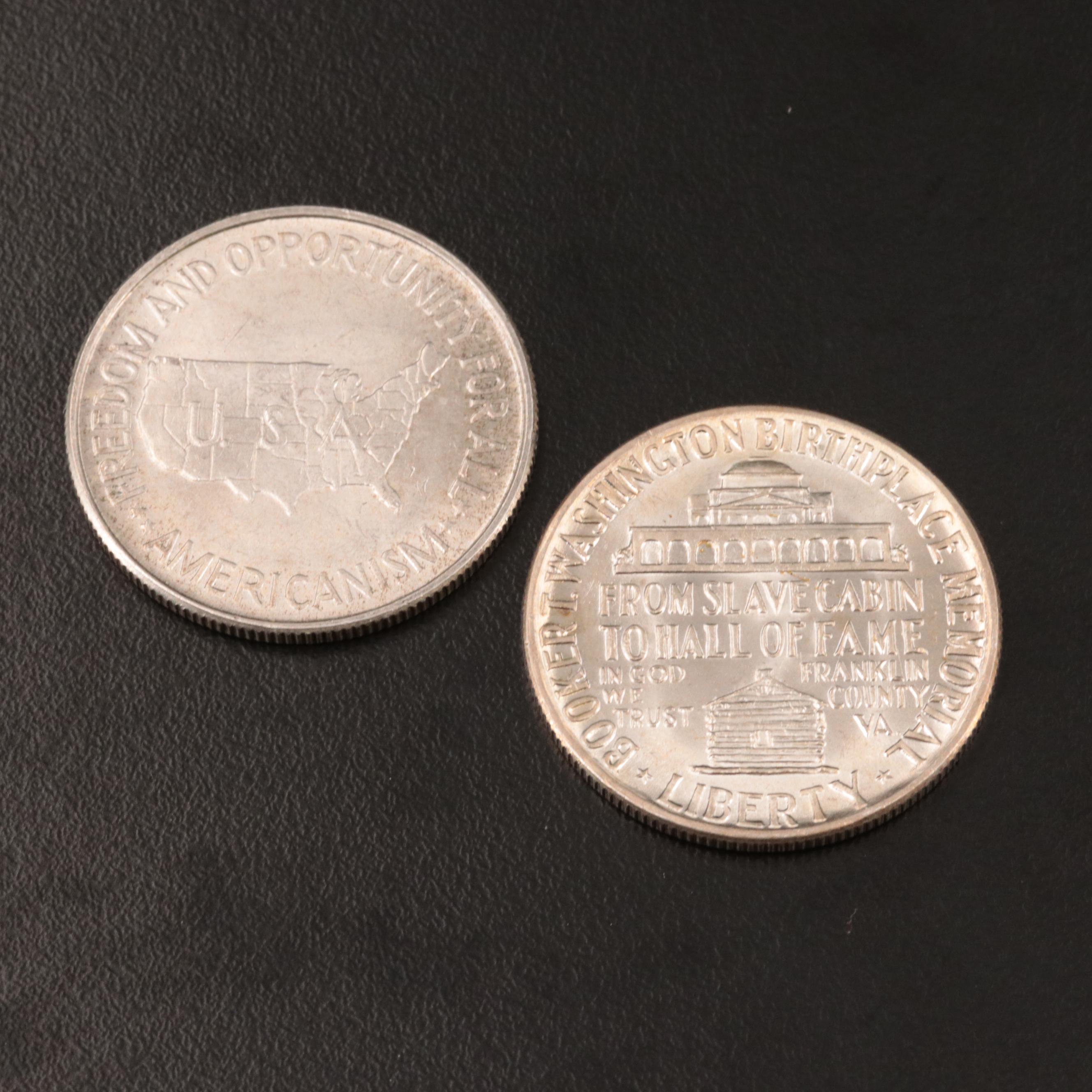 Two Commemorative Silver Half Dollars