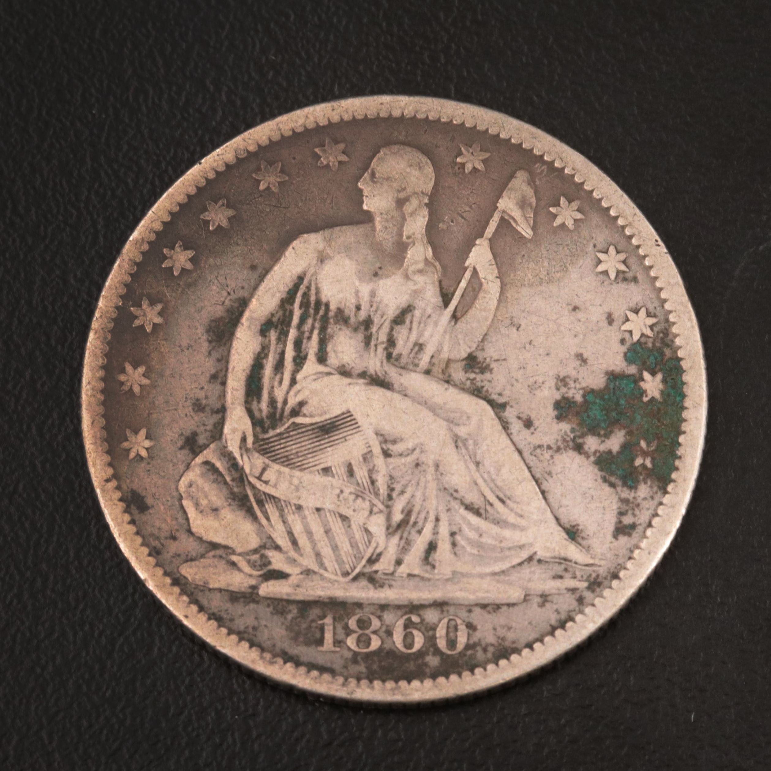 1860-O Liberty Seated Silver Half Dollar