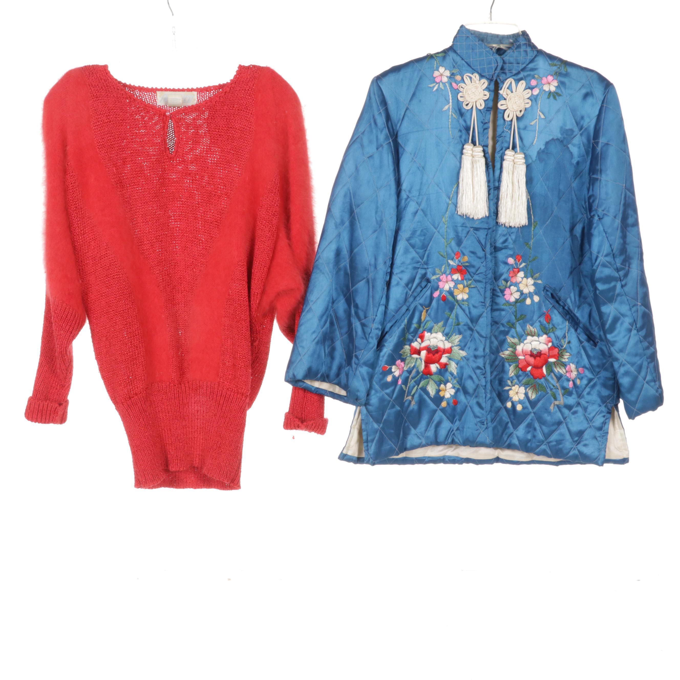 Bob Mackie Pearl Embellished Sweater With Other Knit Sweaters and Evening Wear