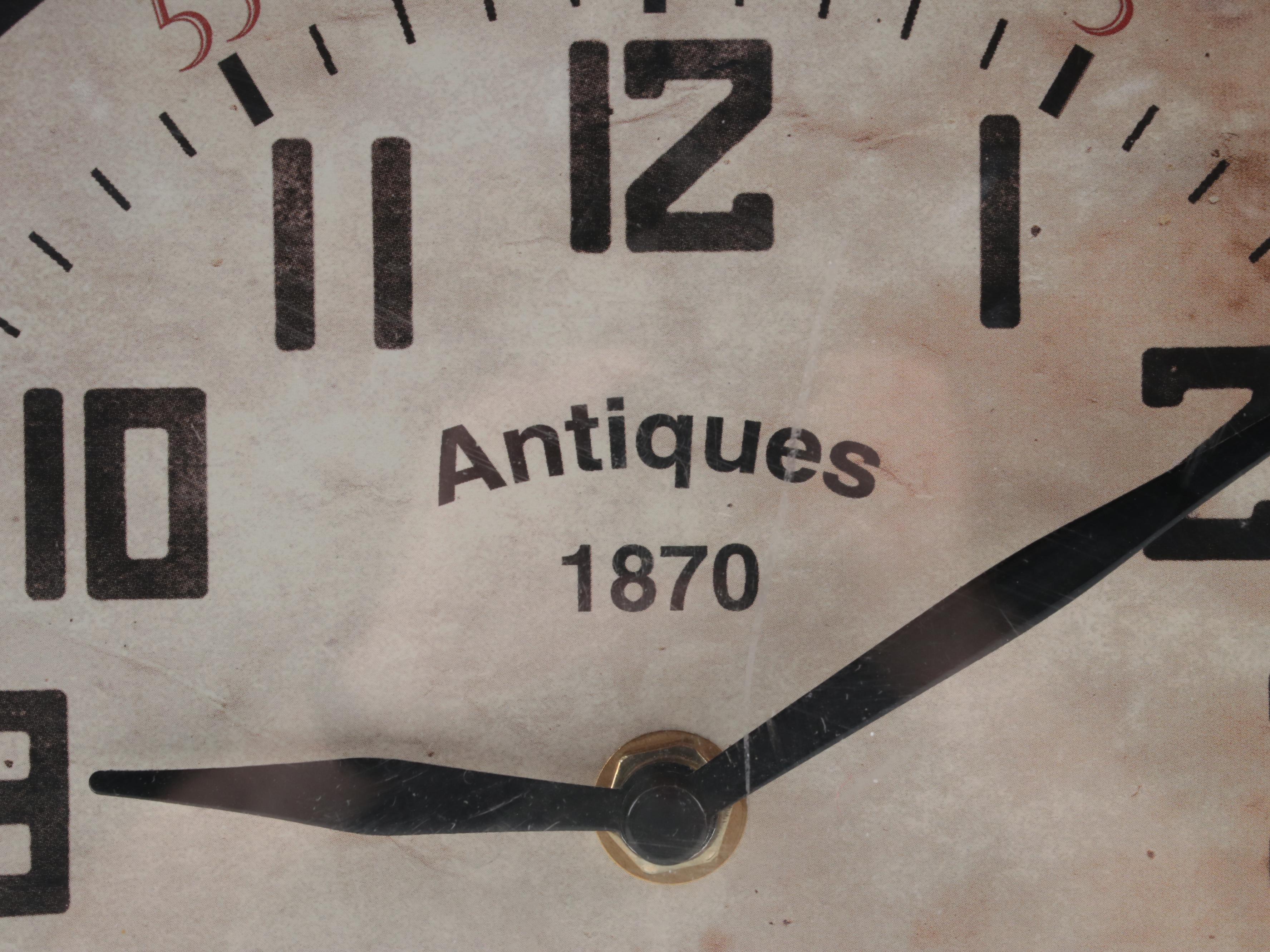 Creative Co-Op Crackle-Painted Metal Scale Dual Sided Clock