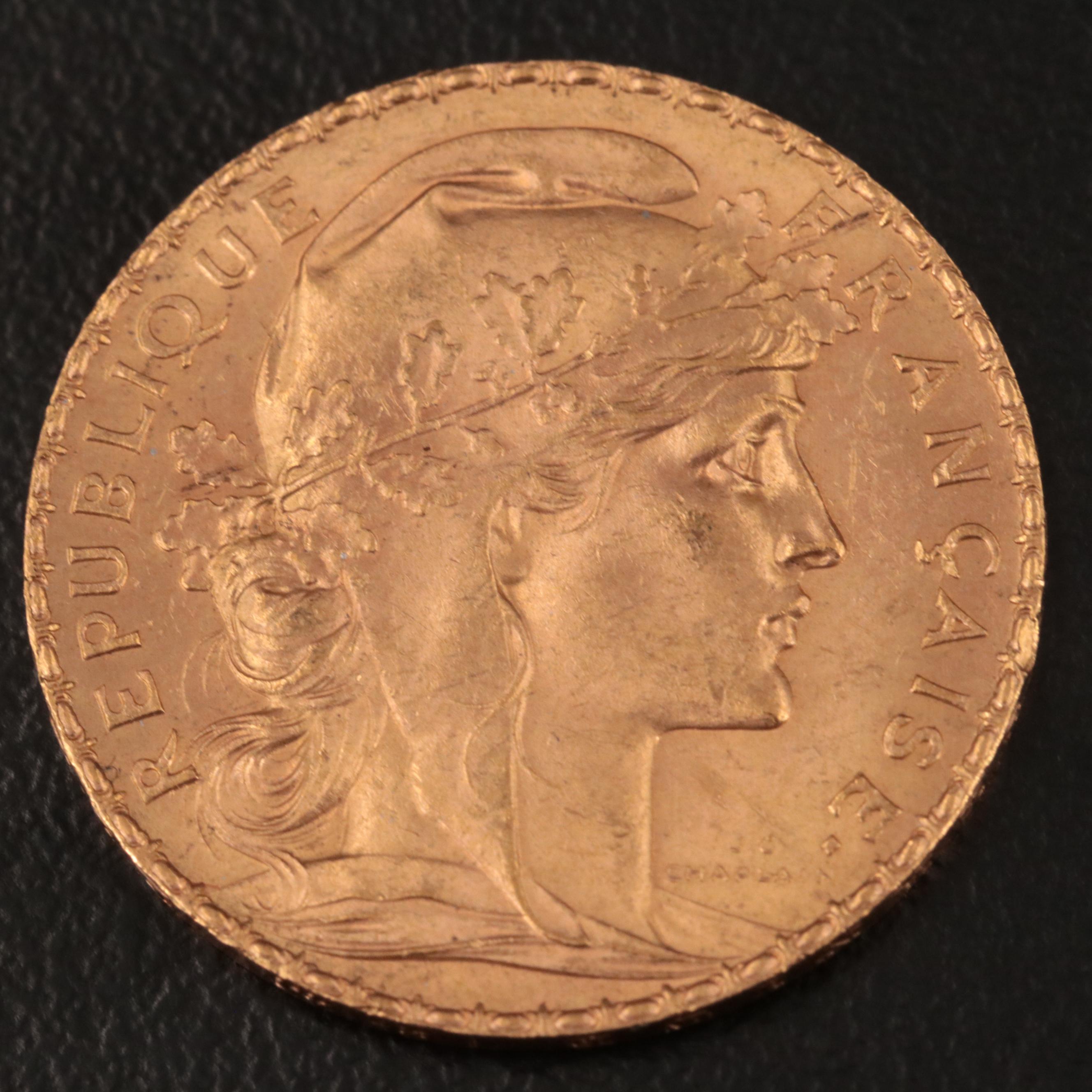 1910 France 20-Francs Gold Coin