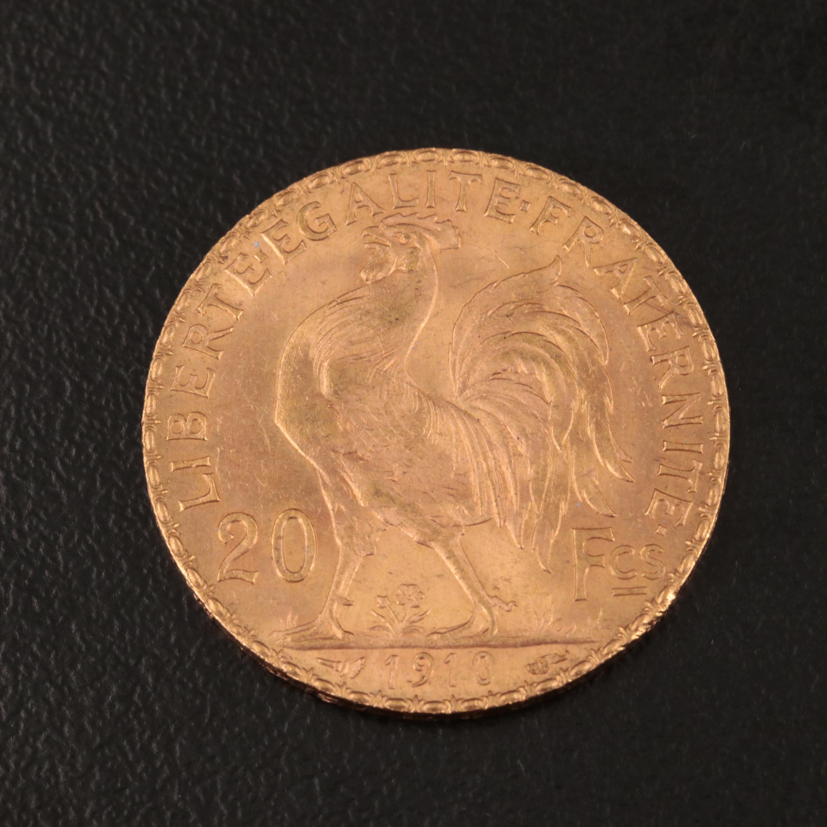 1910 France 20-Francs Gold Coin