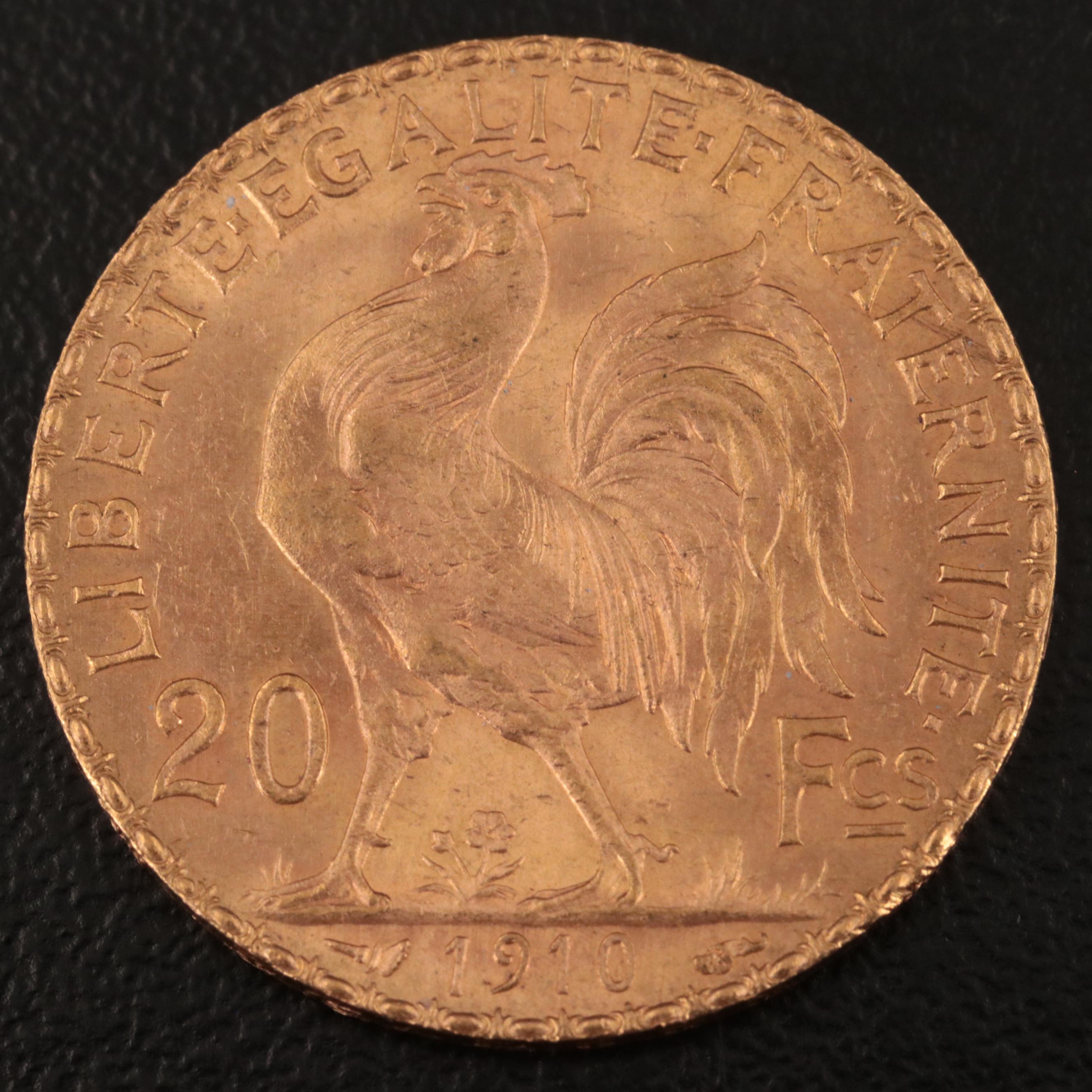 1910 France 20-Francs Gold Coin