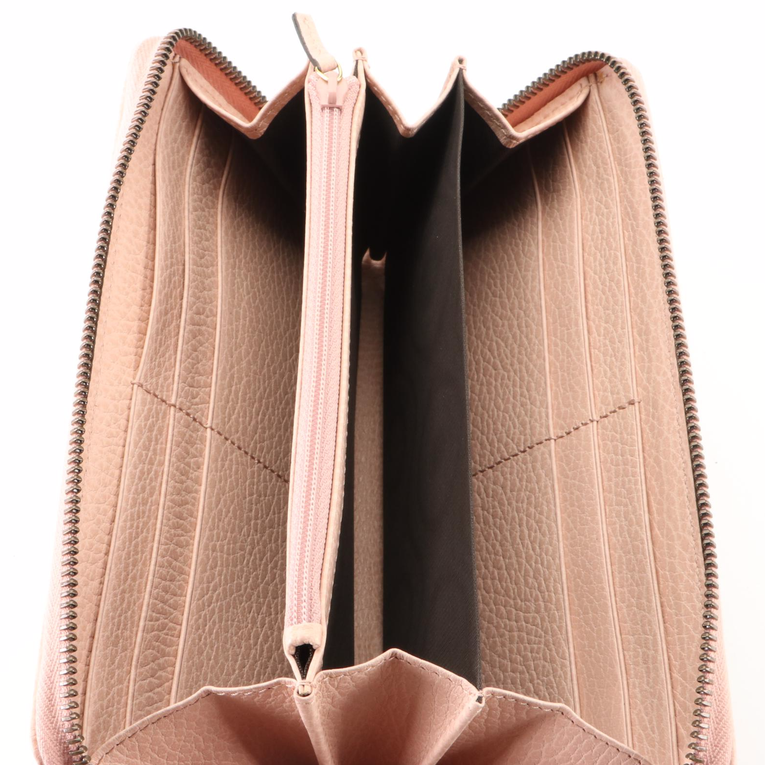 Gucci Butterfly Farfalla Zip Around Wallet in Leather