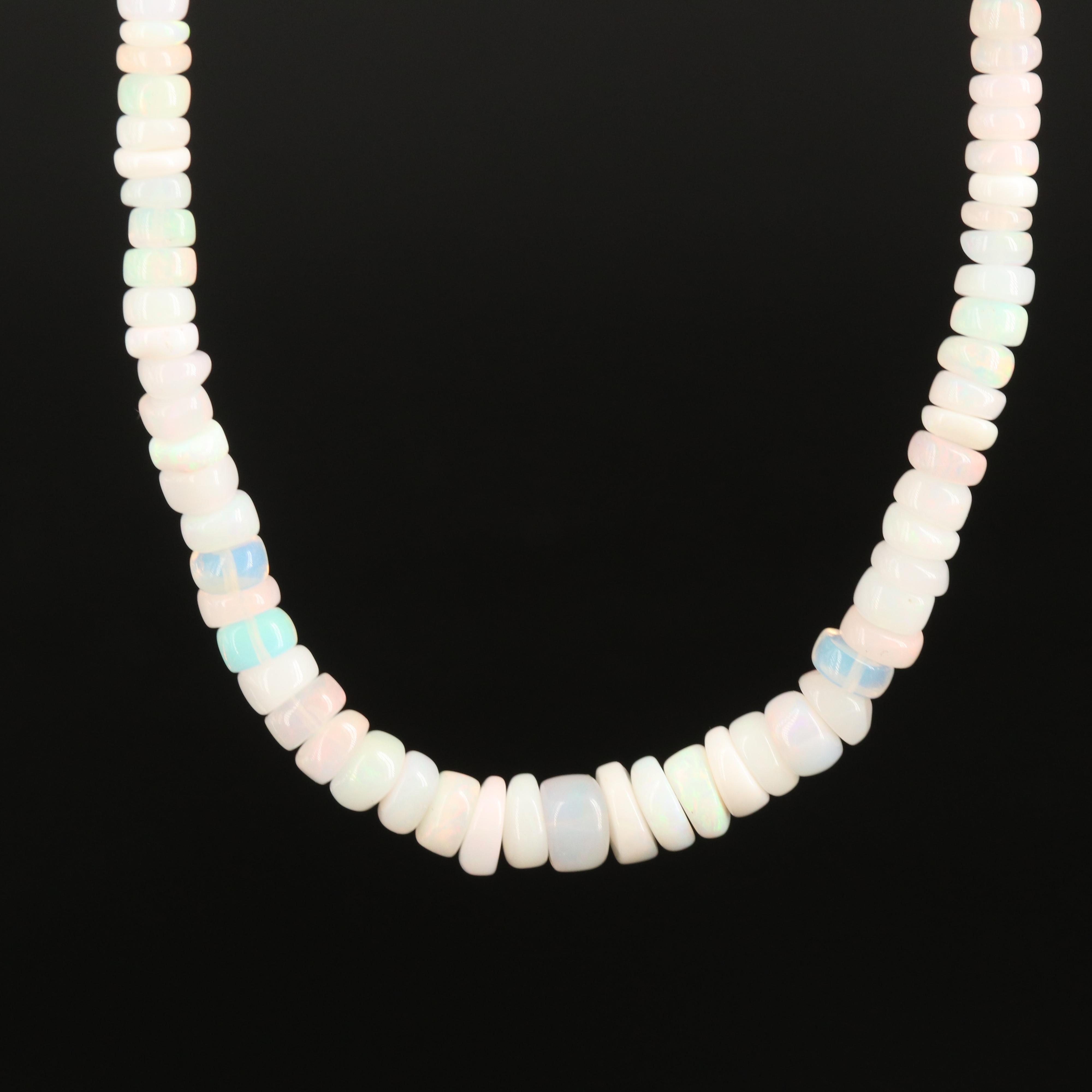 Graduated Opal Bead Necklace