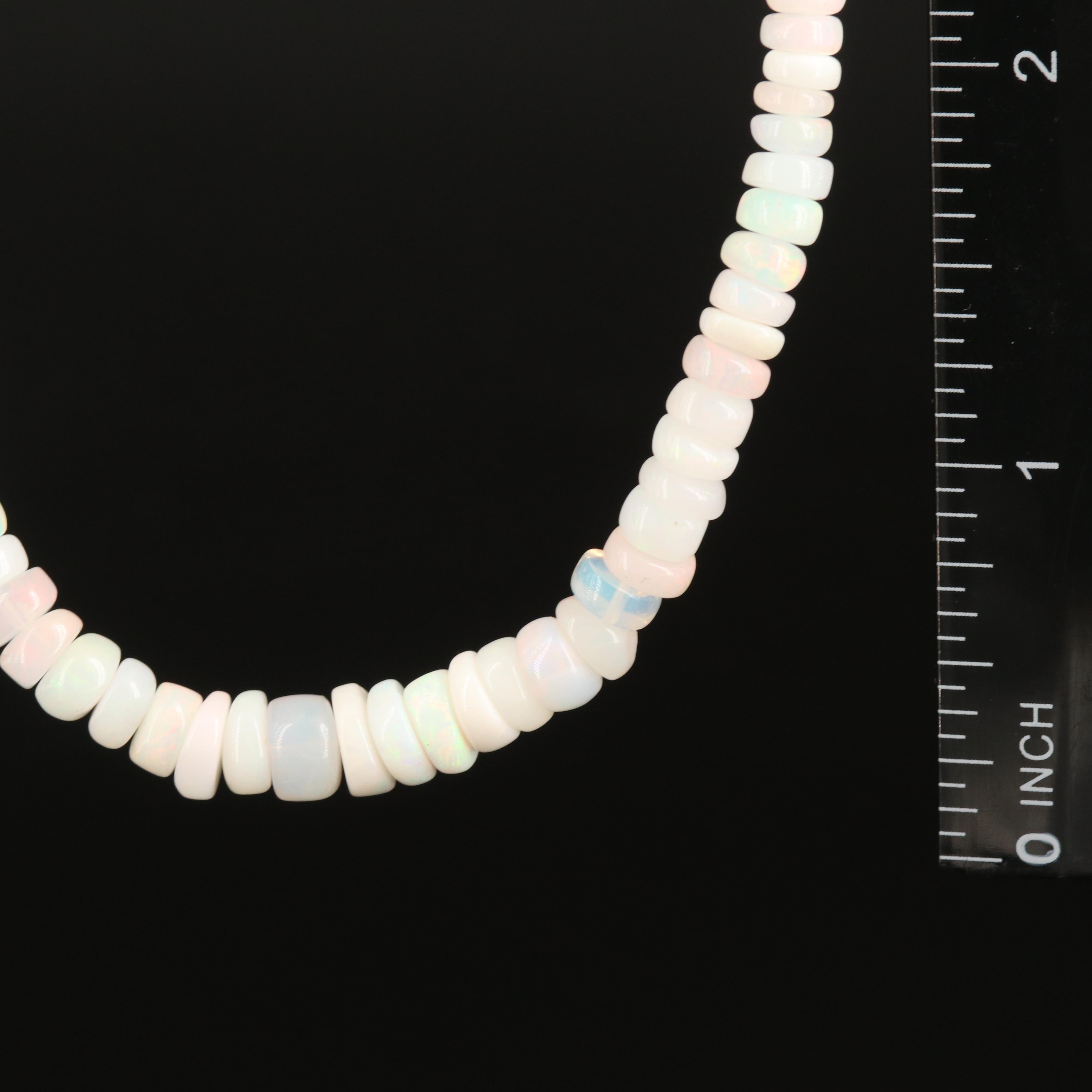 Graduated Opal Bead Necklace