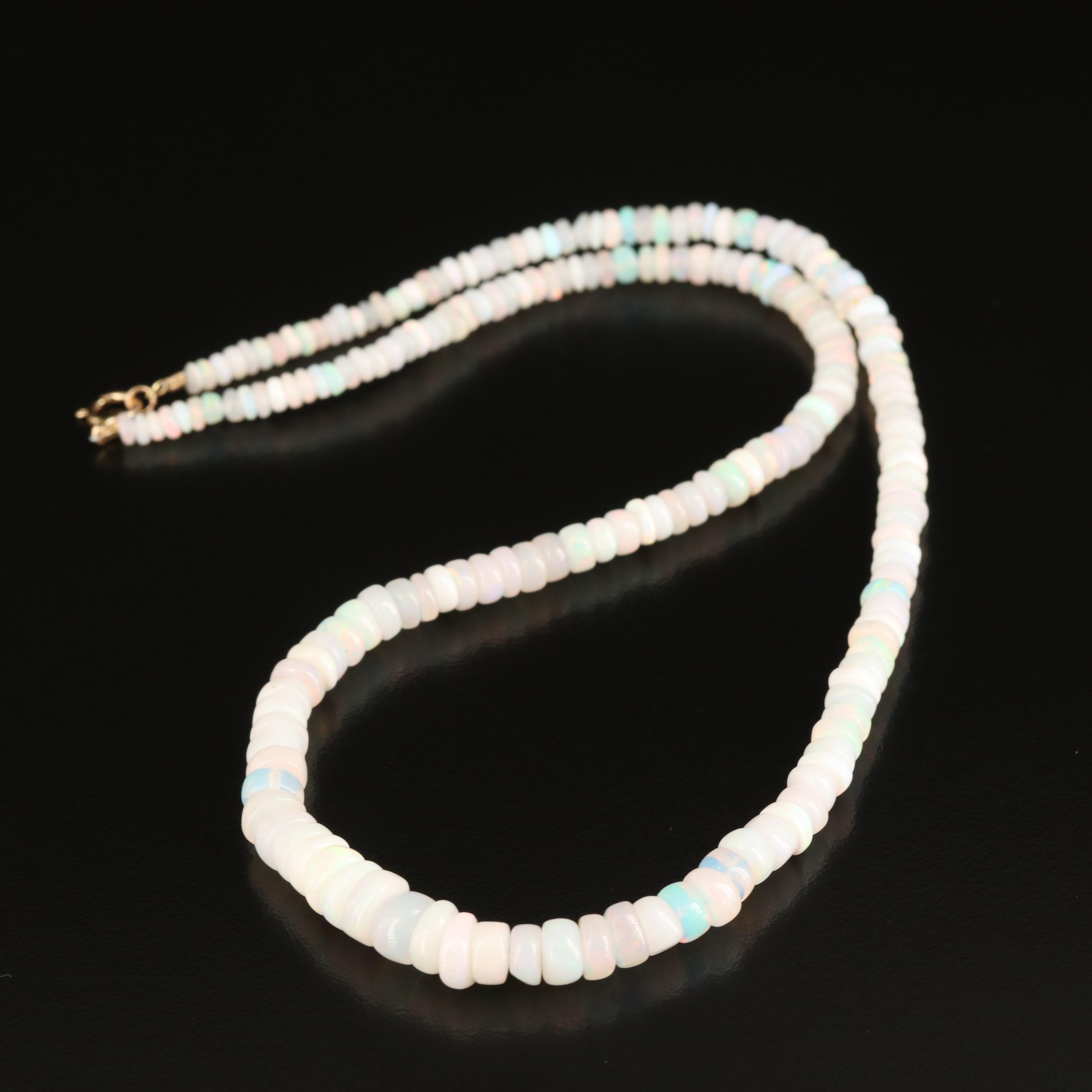 Graduated Opal Bead Necklace