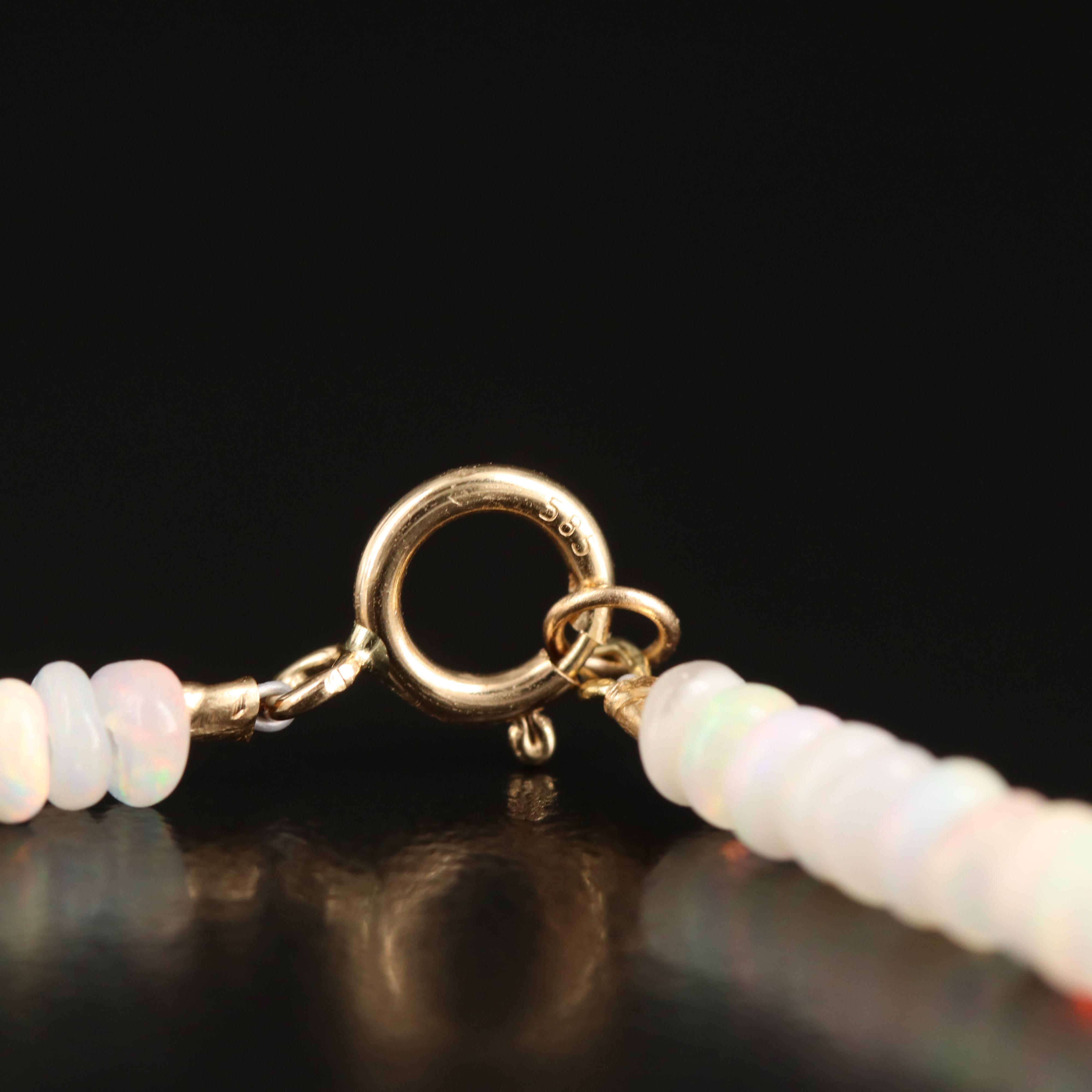 Graduated Opal Bead Necklace