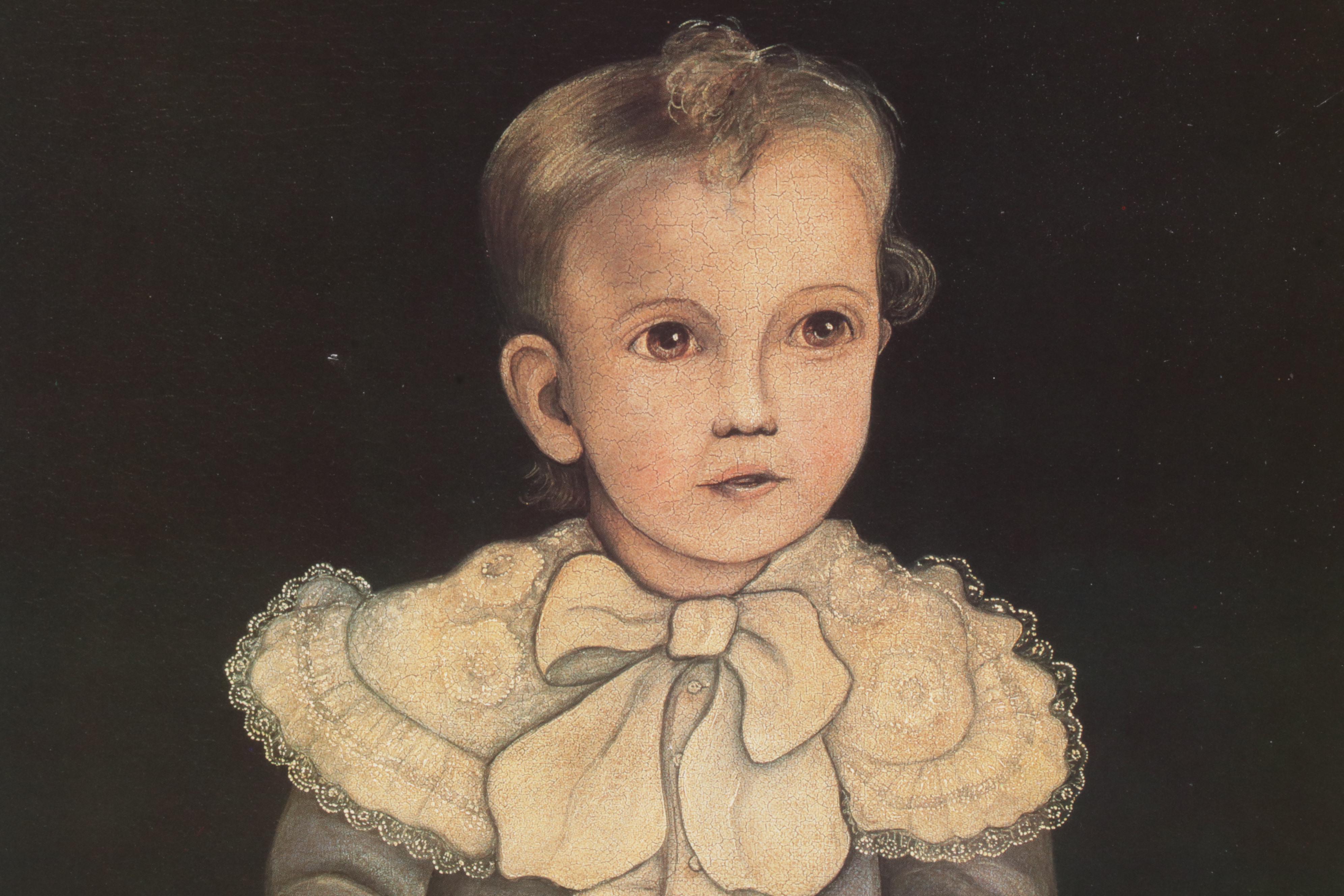 Folk Art Portrait Offset Lithographs After Norma Schneeman, Circa 1990