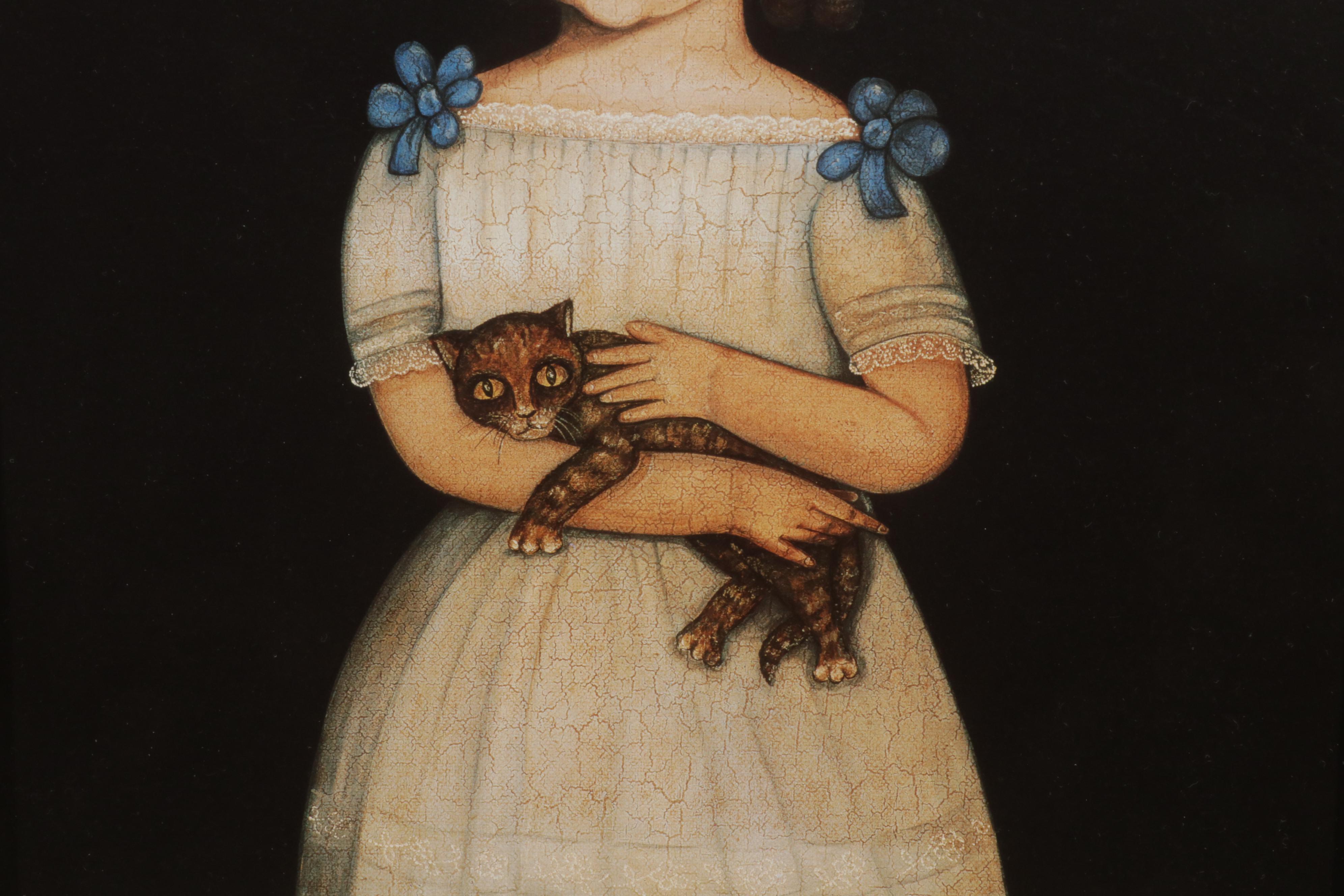 Folk Art Portrait Offset Lithographs After Norma Schneeman, Circa 1990