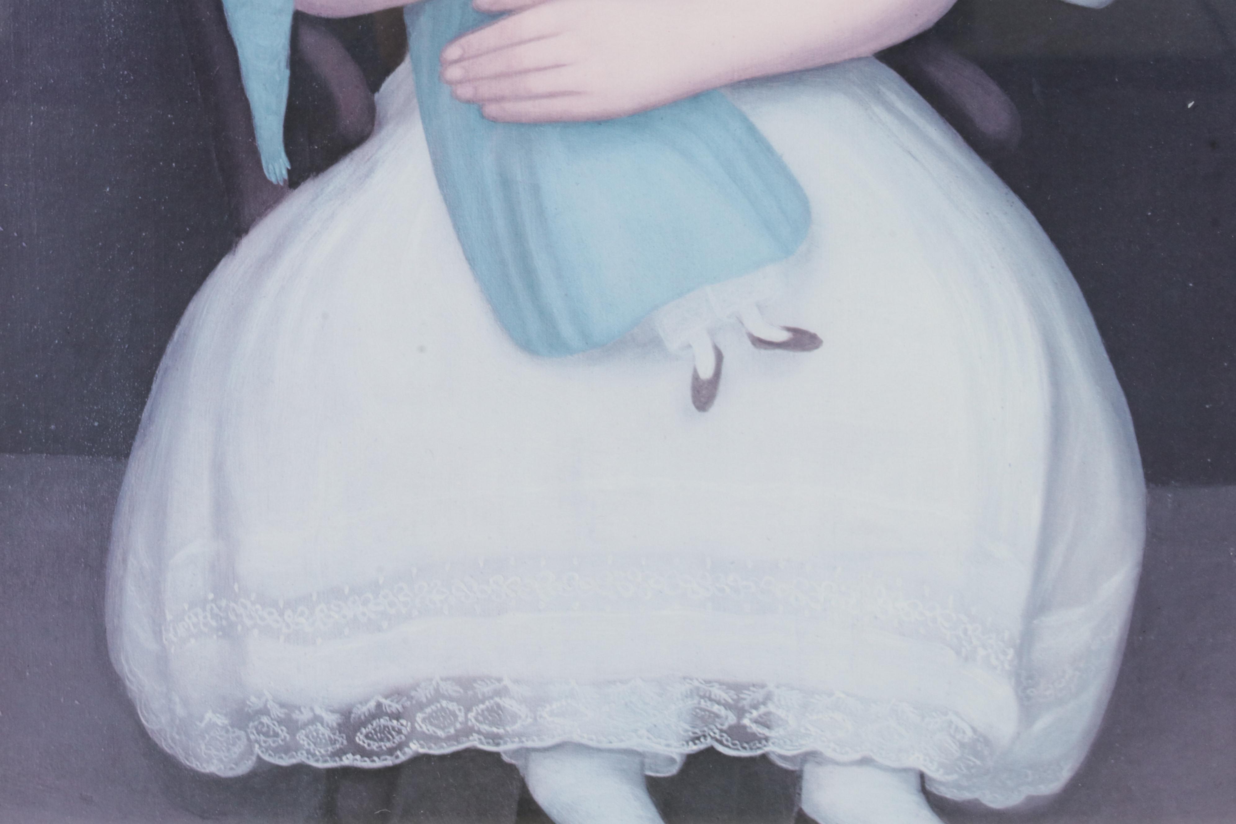 Folk Art Portrait Offset Lithographs After Norma Schneeman, Circa 1990