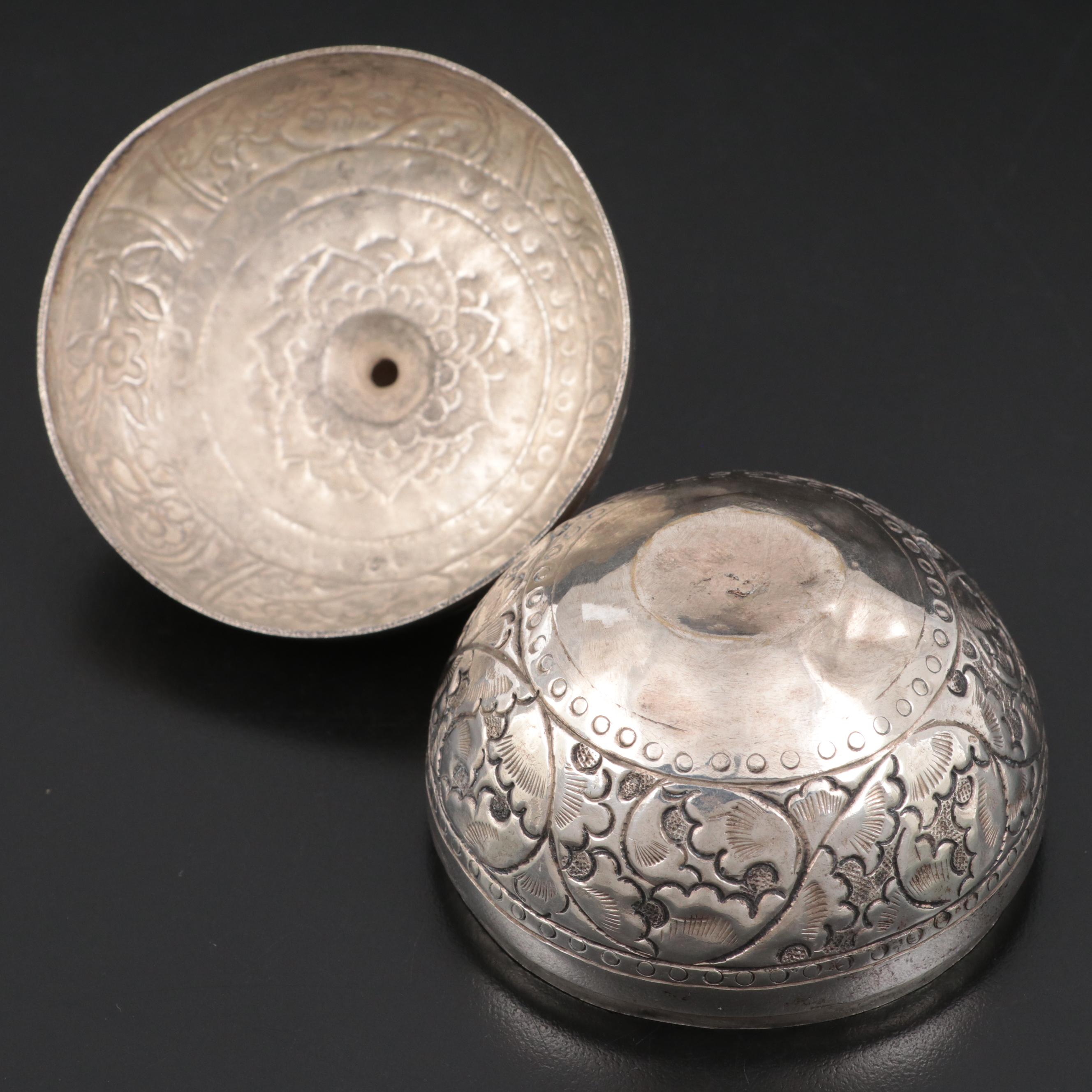 Indo-Persian Style Chased Silver Metal Box