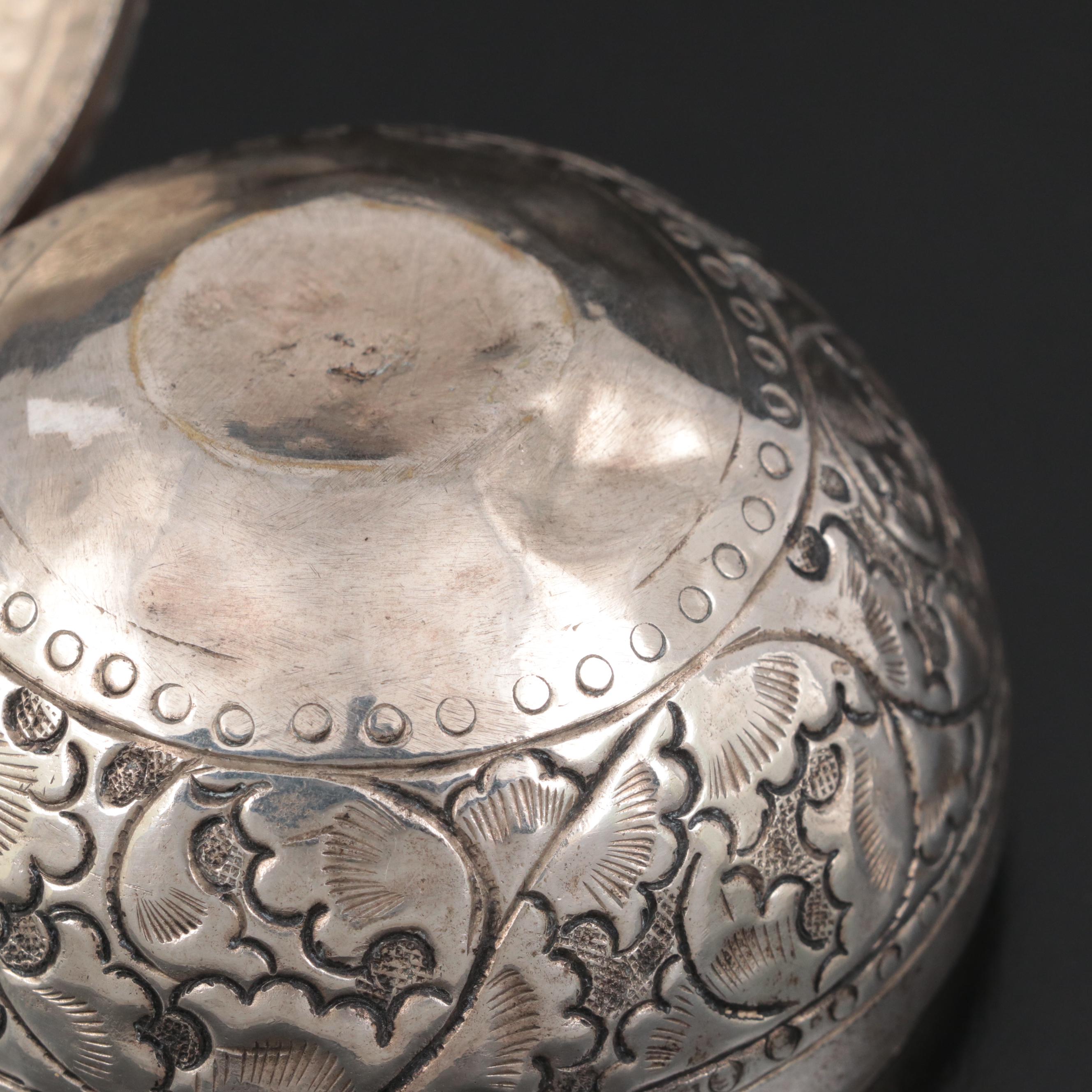 Indo-Persian Style Chased Silver Metal Box