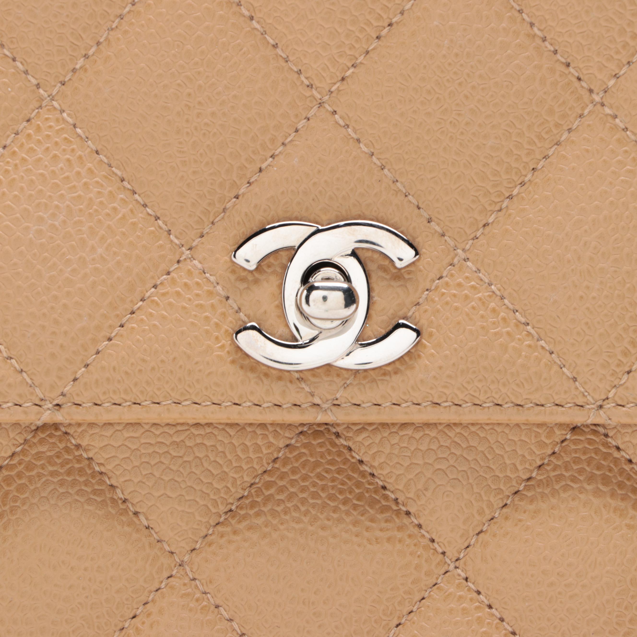 Chanel Top Handle Bag in Quilted Caviar Leather