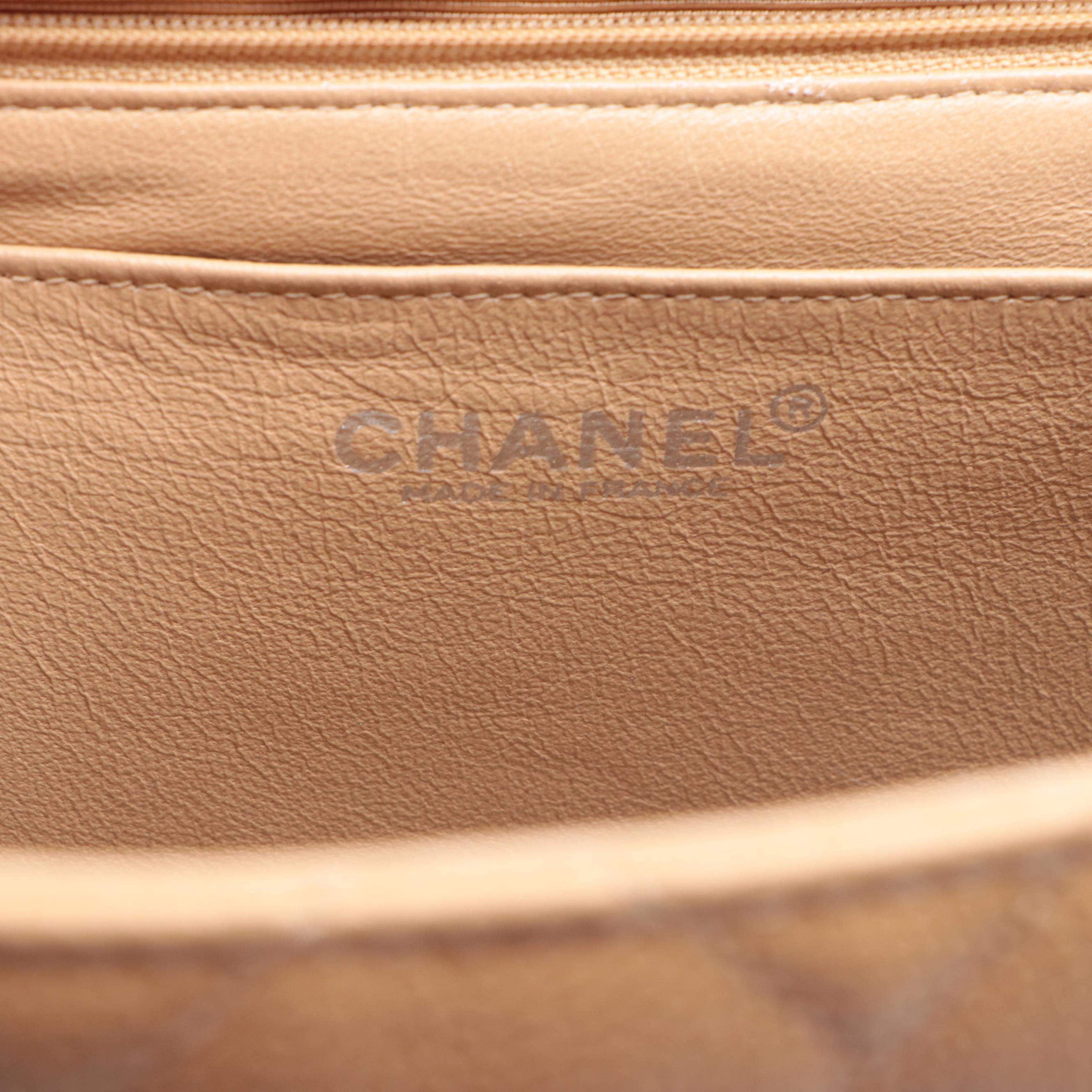 Chanel Top Handle Bag in Quilted Caviar Leather