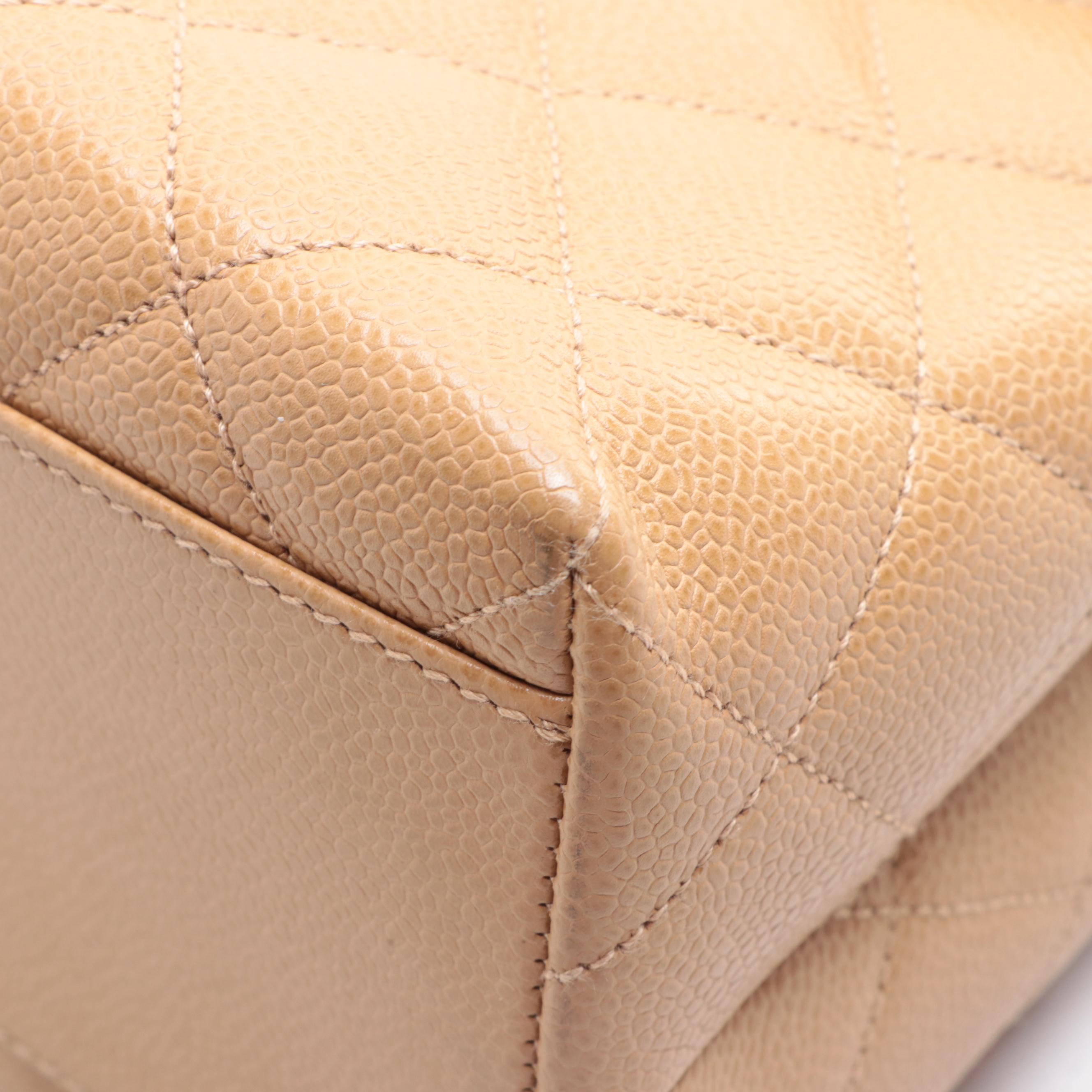 Chanel Top Handle Bag in Quilted Caviar Leather