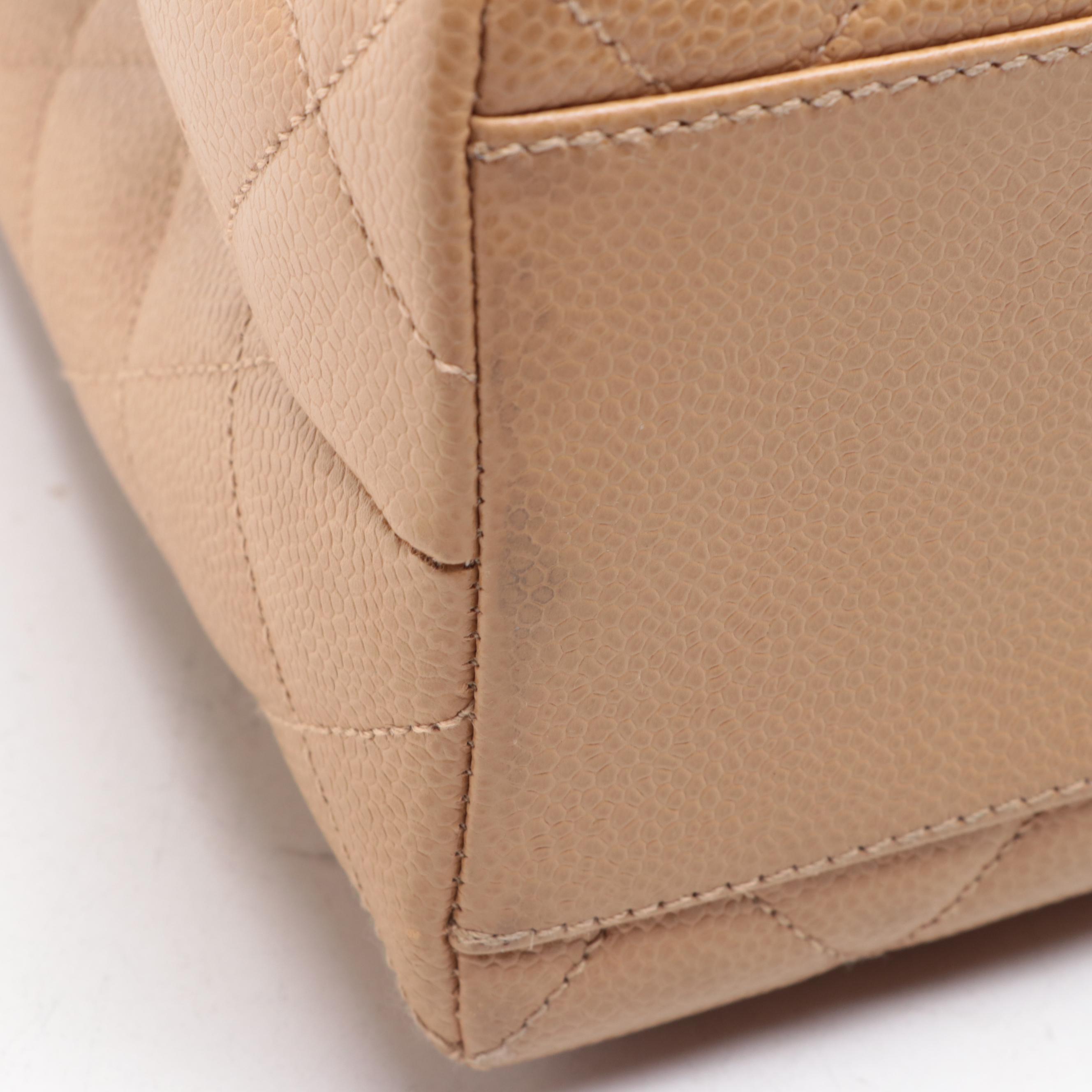 Chanel Top Handle Bag in Quilted Caviar Leather