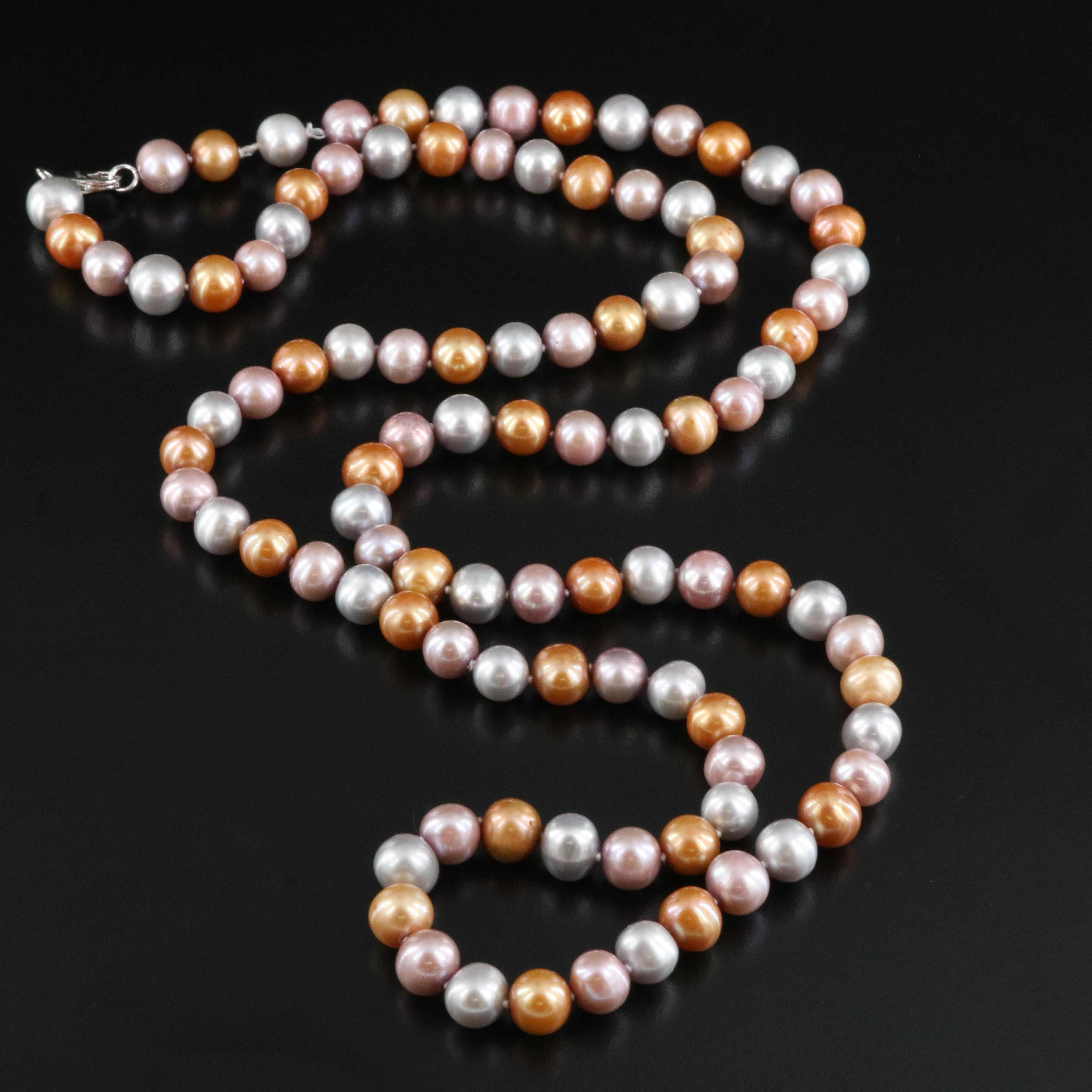 Pearl Necklace with Sterling Clasp