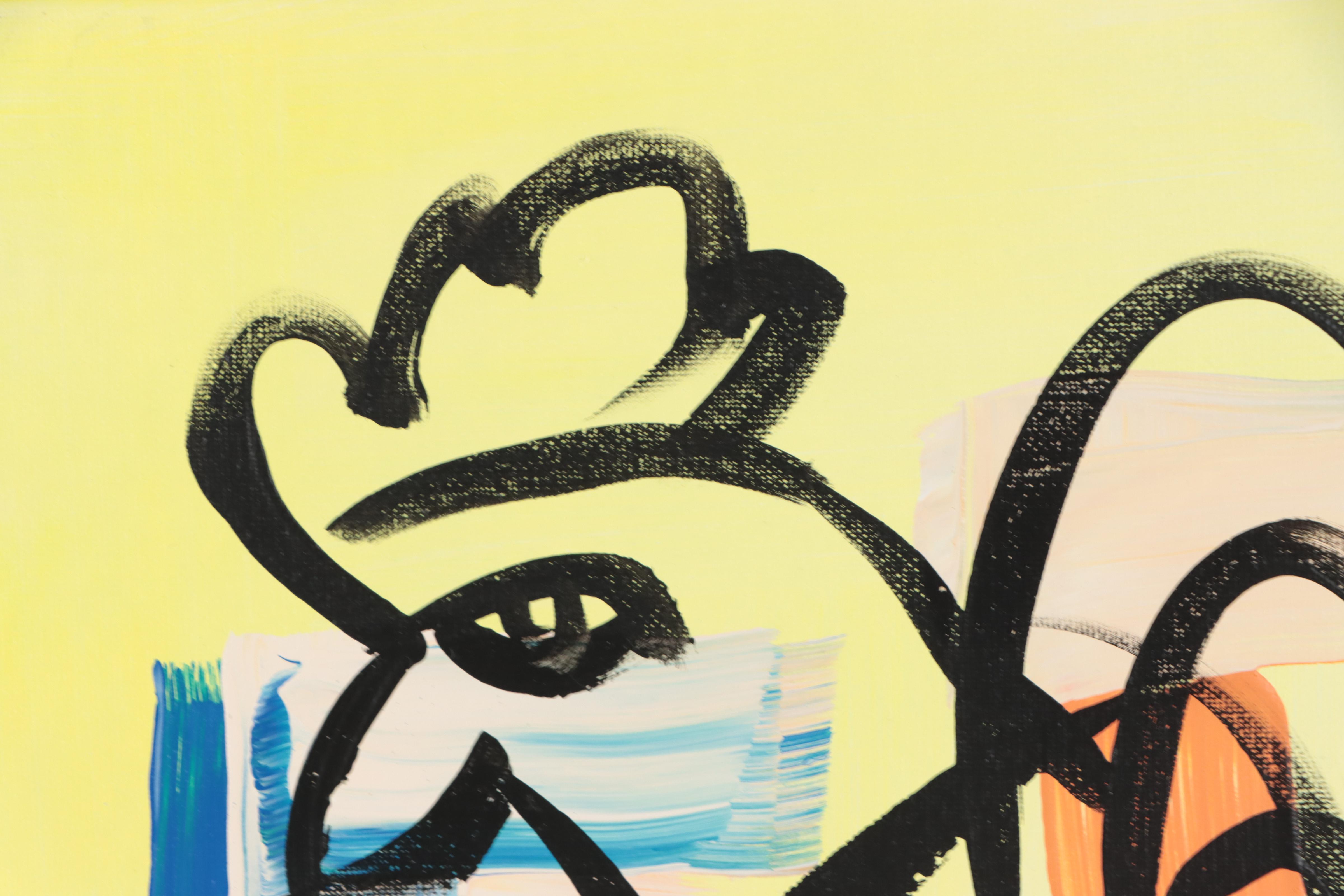 José M. Lima Acrylic Painting of Rooster, 2023