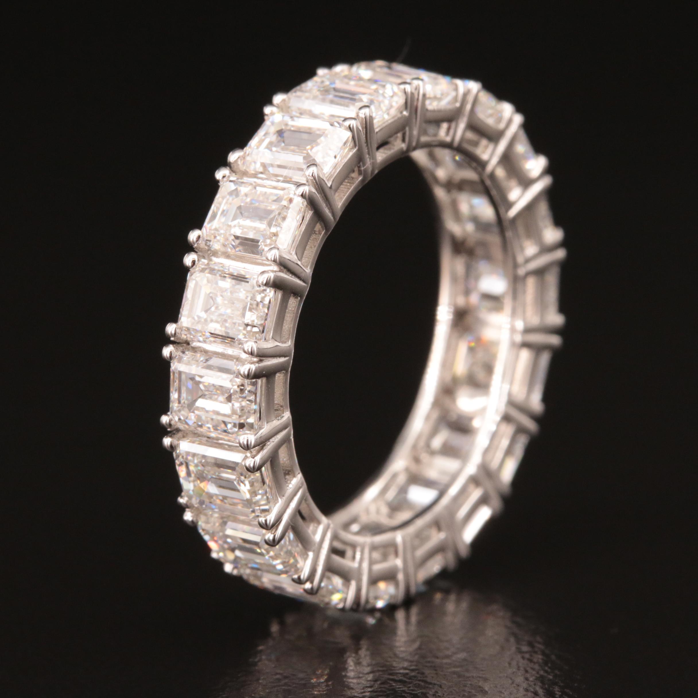 Platinum 7.23 CTW Diamond Eternity Band with GIA Reports
