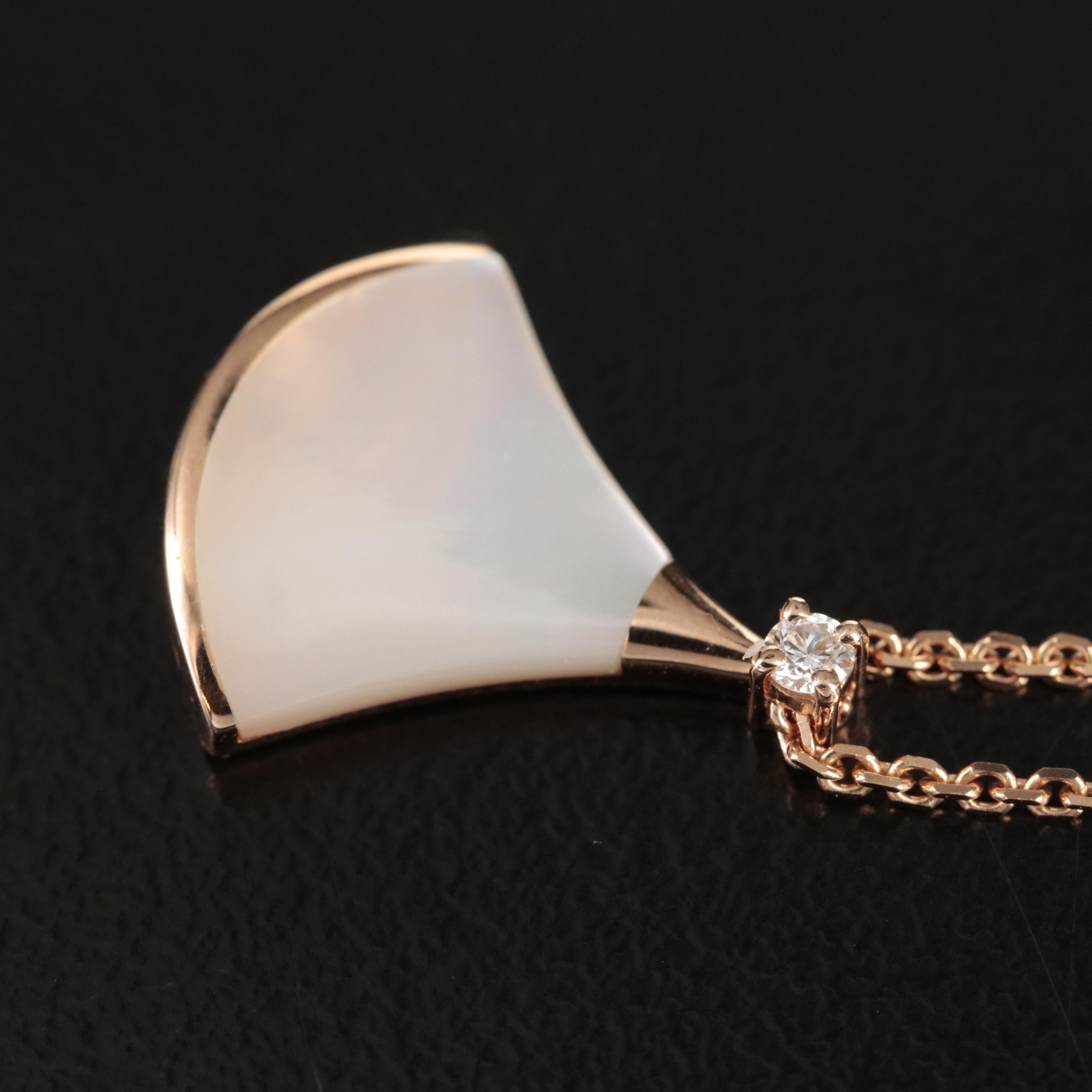 BVLGARI "Divas Dream" 18K Diamond and Mother-of- Pearl Necklace