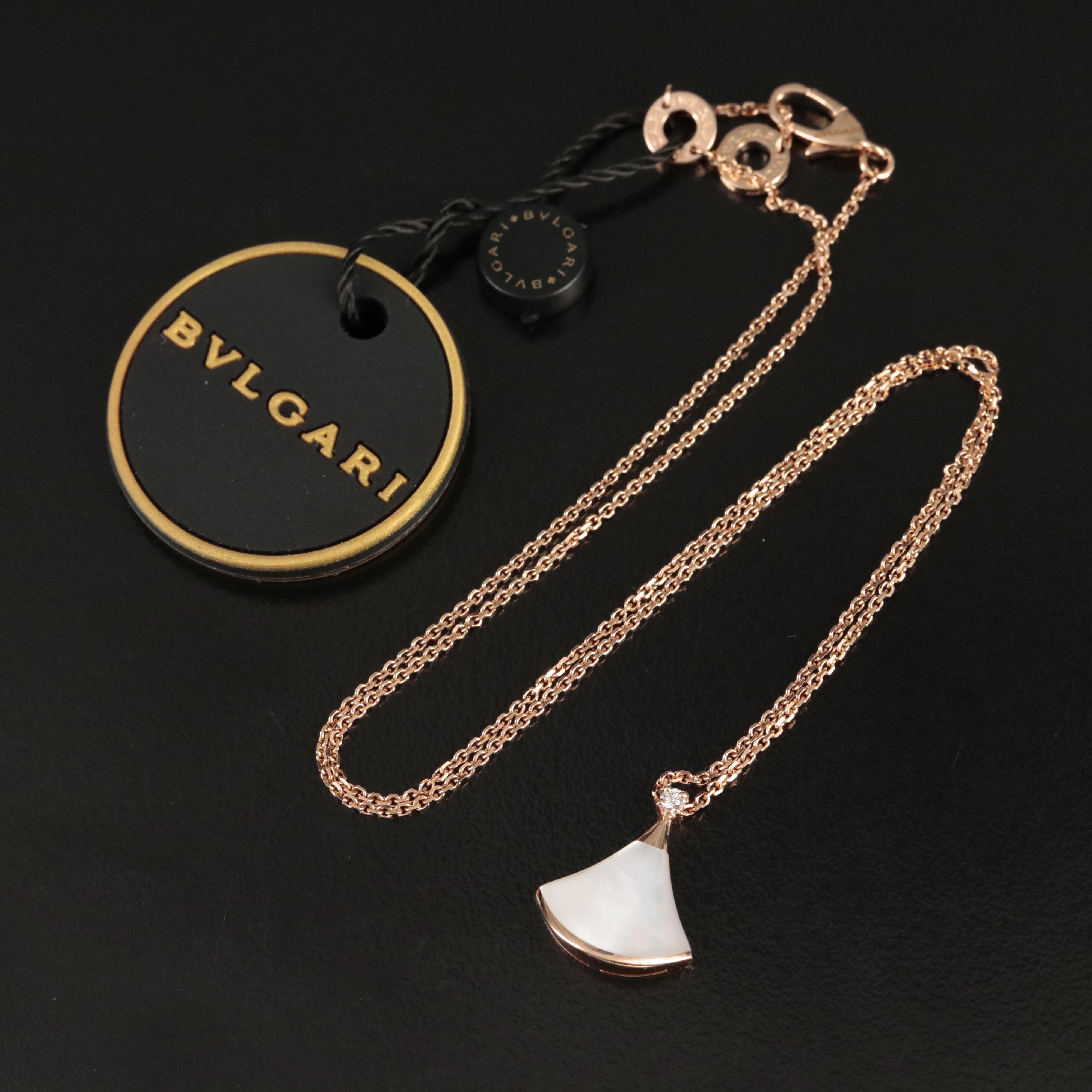 BVLGARI "Divas Dream" 18K Diamond and Mother-of- Pearl Necklace