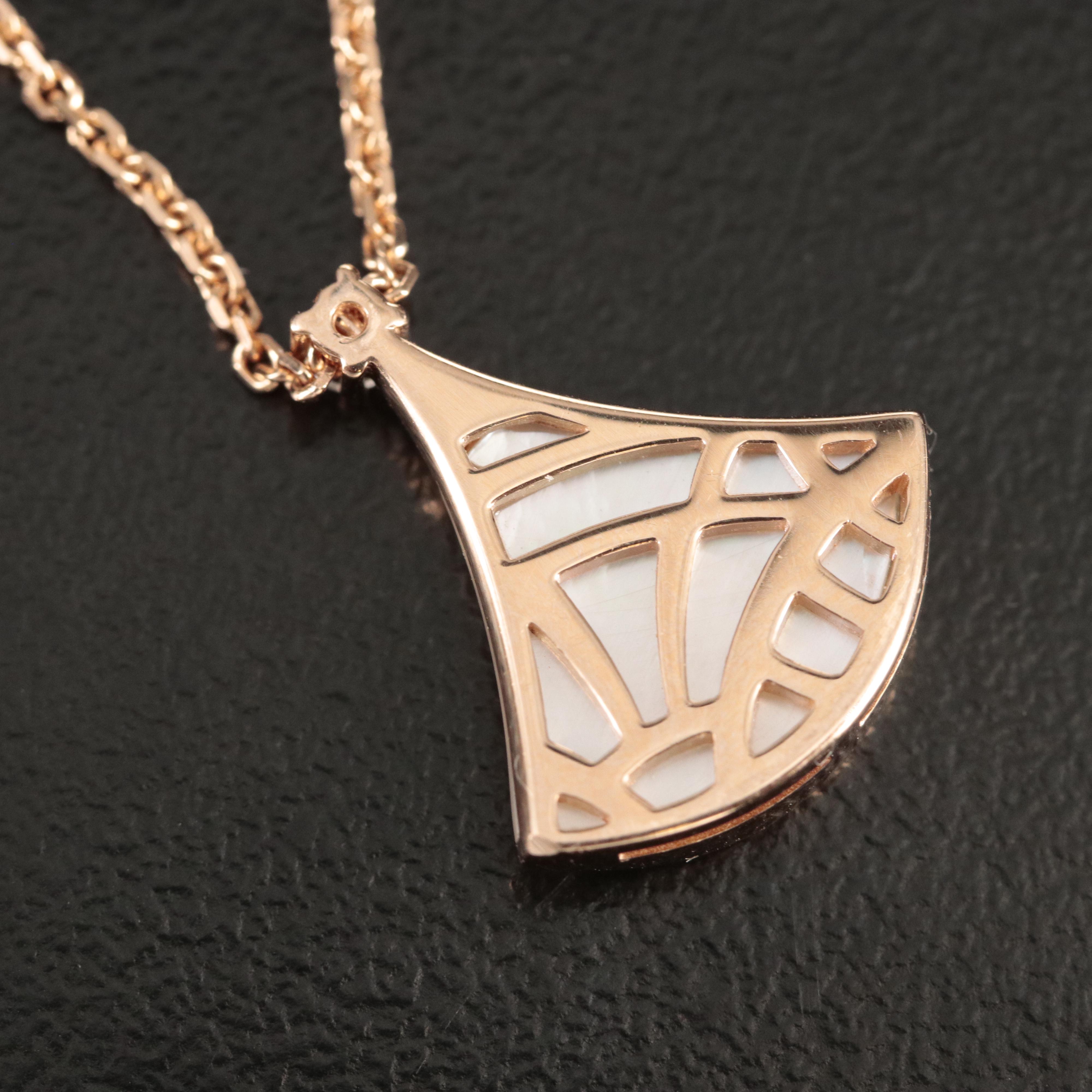 BVLGARI "Divas Dream" 18K Diamond and Mother-of- Pearl Necklace