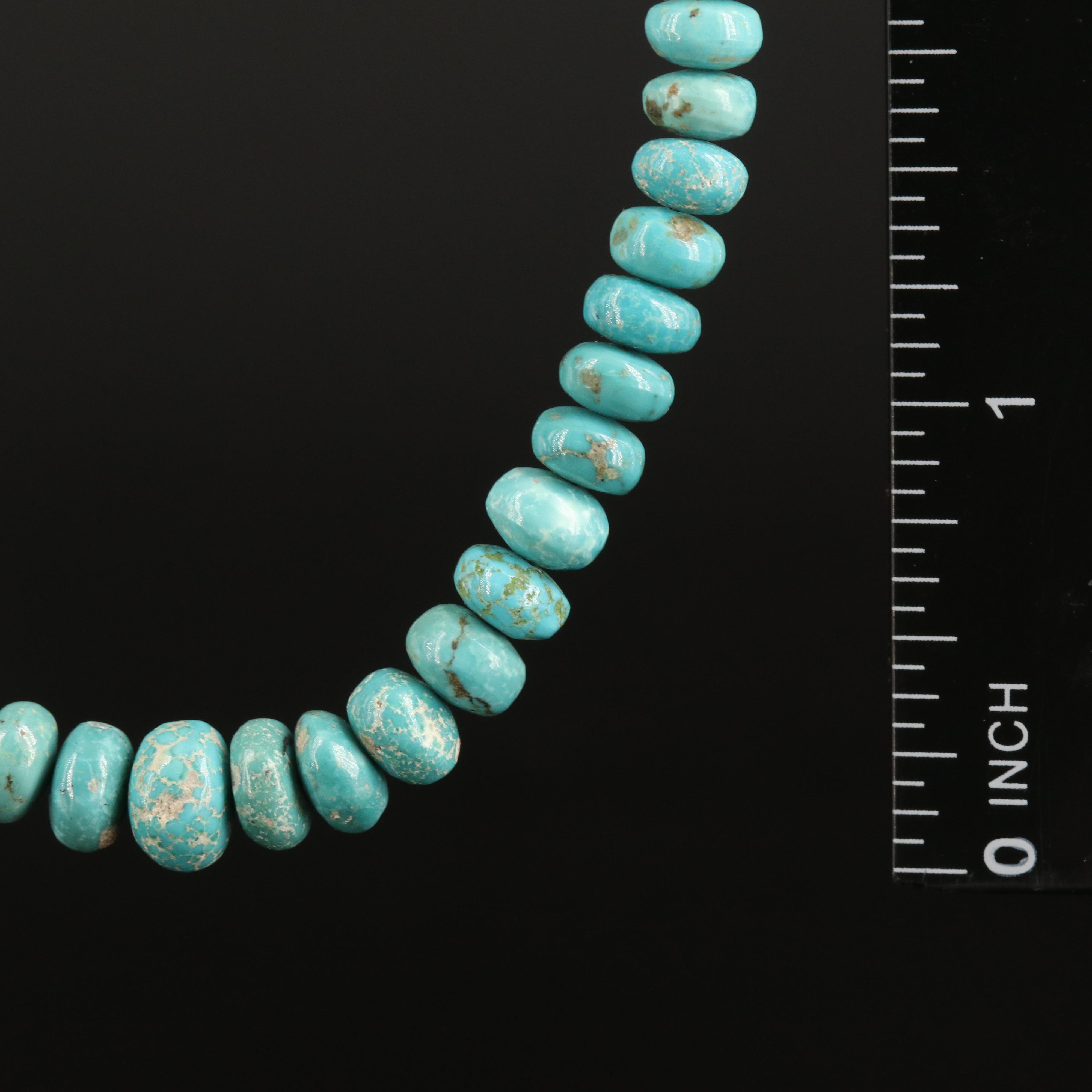 Graduated Turquoise Rondelle Bead Necklace