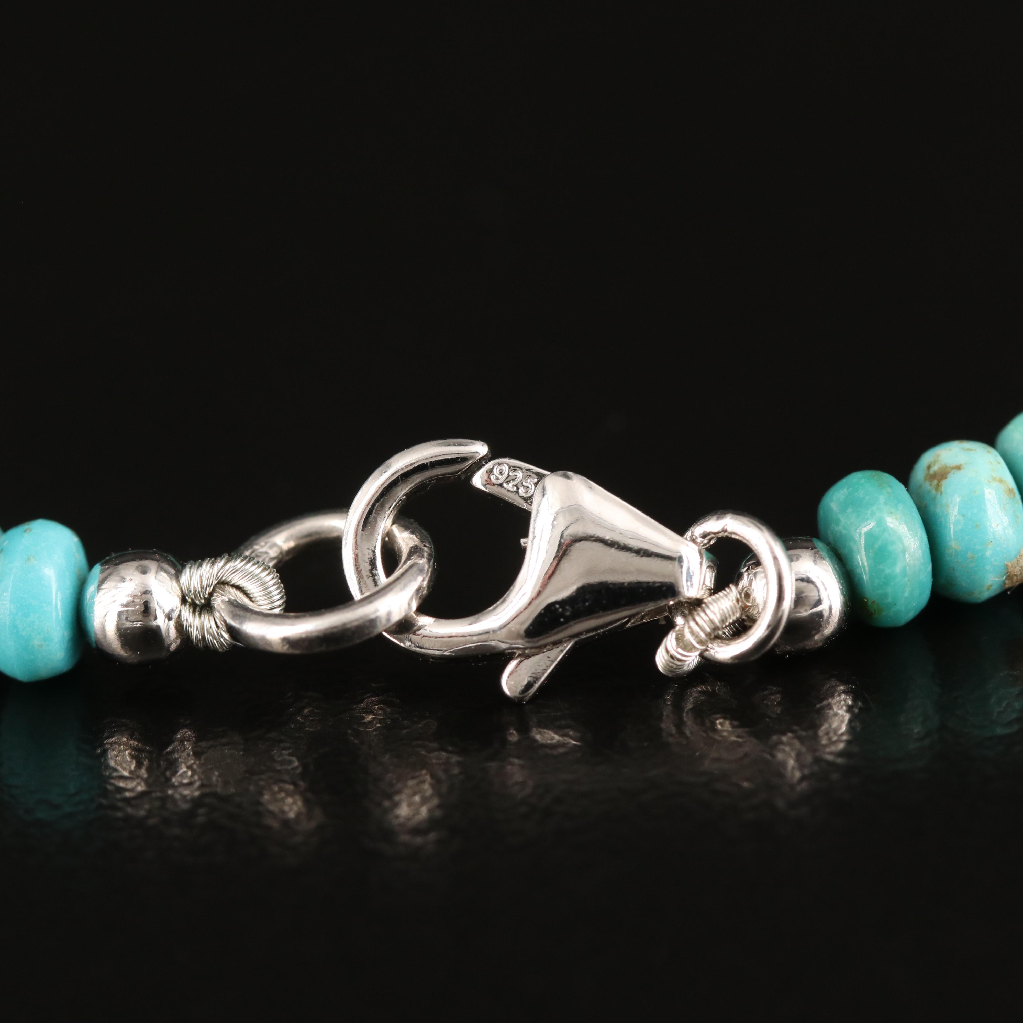 Graduated Turquoise Rondelle Bead Necklace