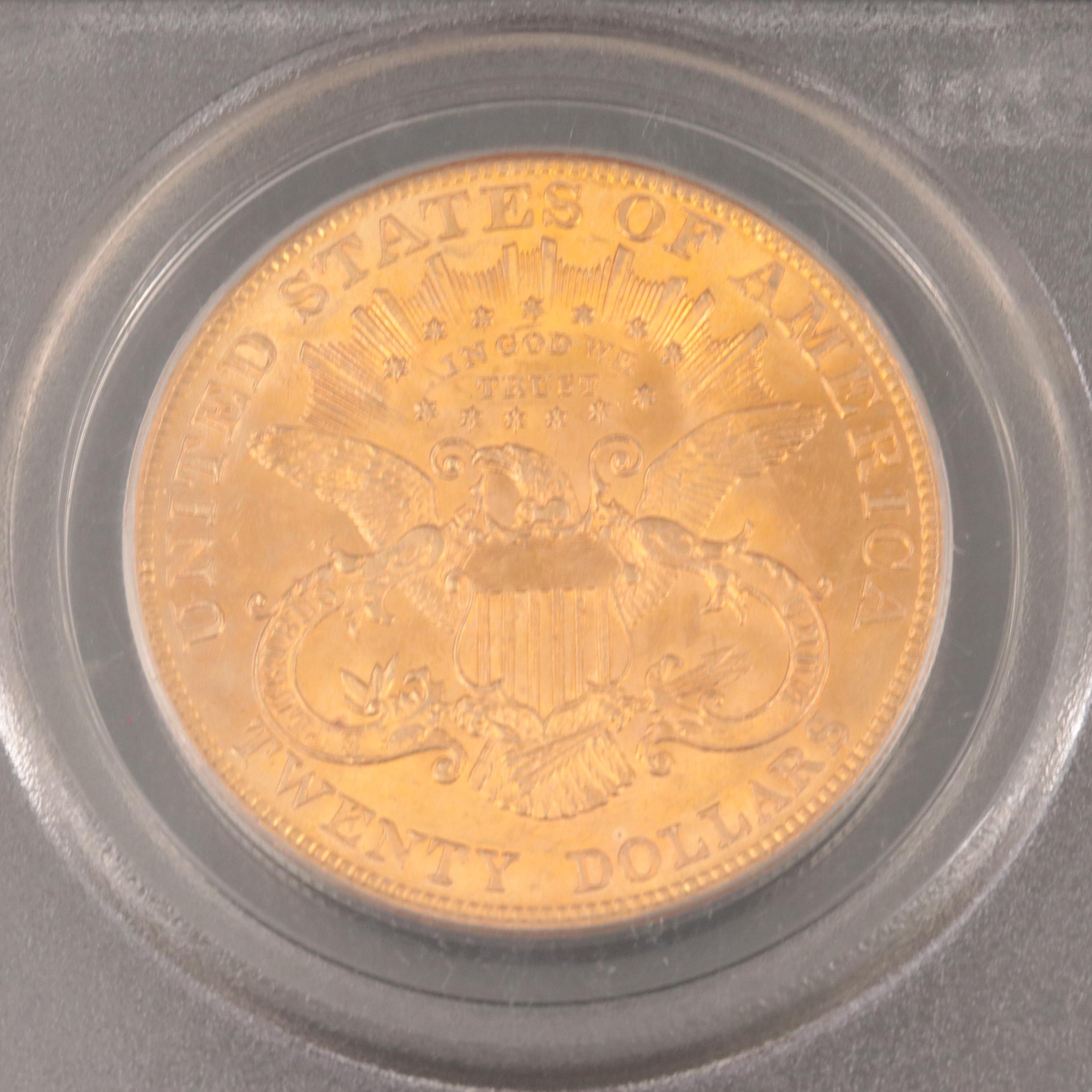 PCGS Graded MS62 1904 Liberty Head $20 Gold Double Eagle