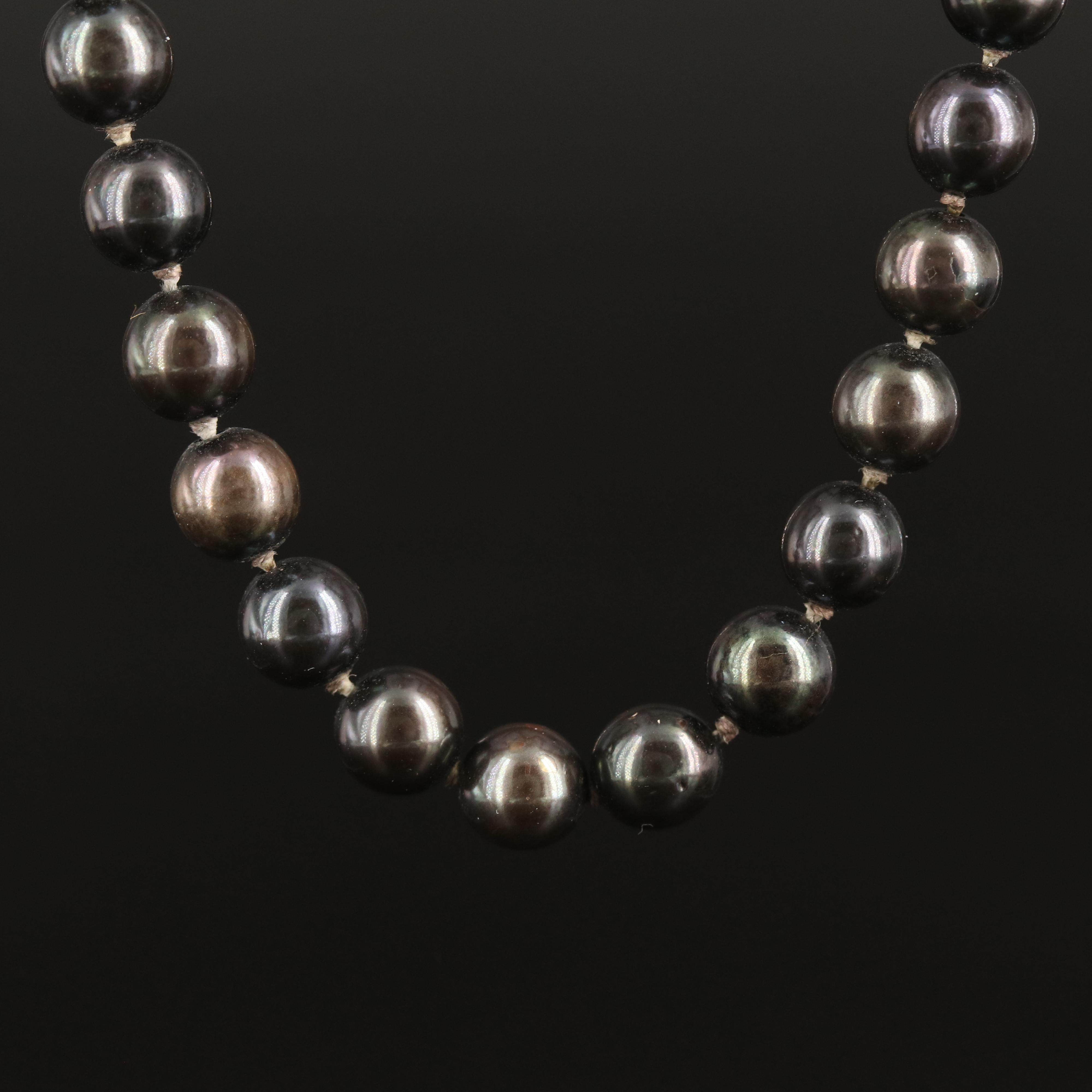 Pearl Single Strand Necklace with 14K Clasp