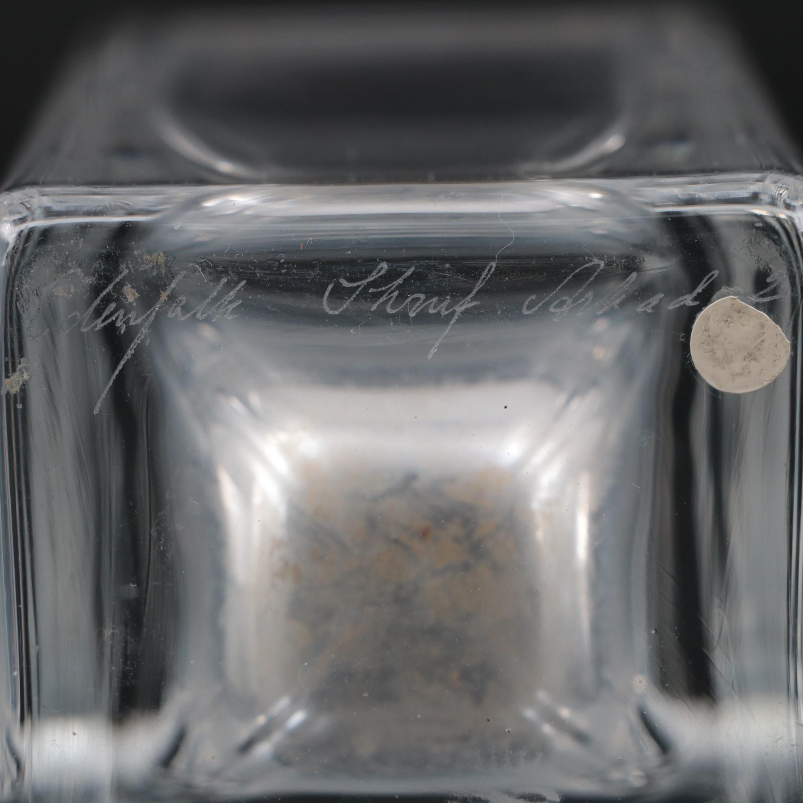 Bengt Edenfalk for Skruf Glass Vase with Etched Crystal Vase