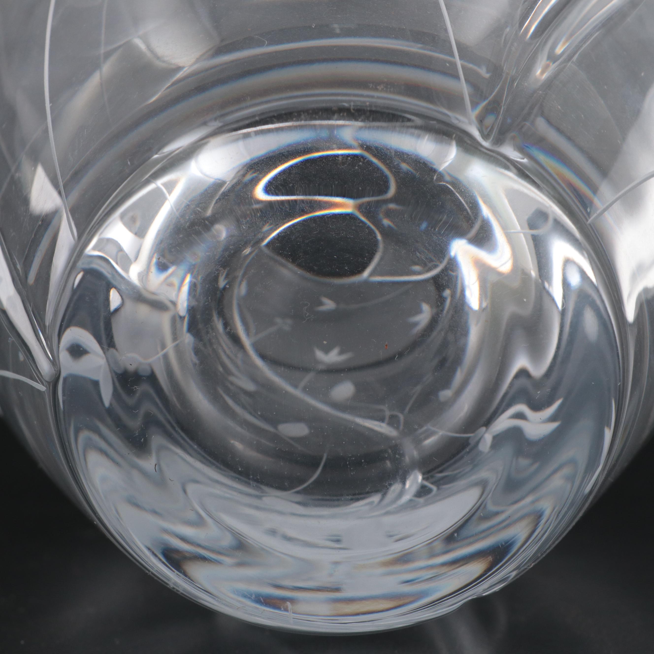 Bengt Edenfalk for Skruf Glass Vase with Etched Crystal Vase